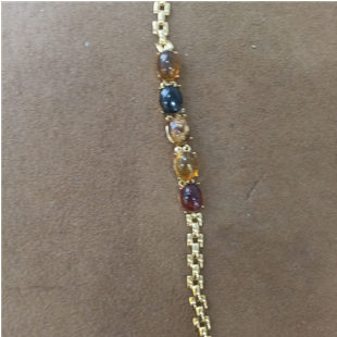 0414gz57-GZday1-撫順琥珀4月-撫順多寶鑲嵌手鏈（A57）