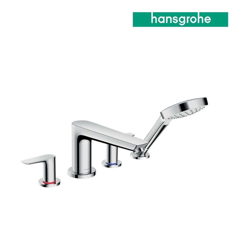 hansgrohe Talis E 71748, -000 + 13244, -180 4-hole rim mounted single lever bath mixer