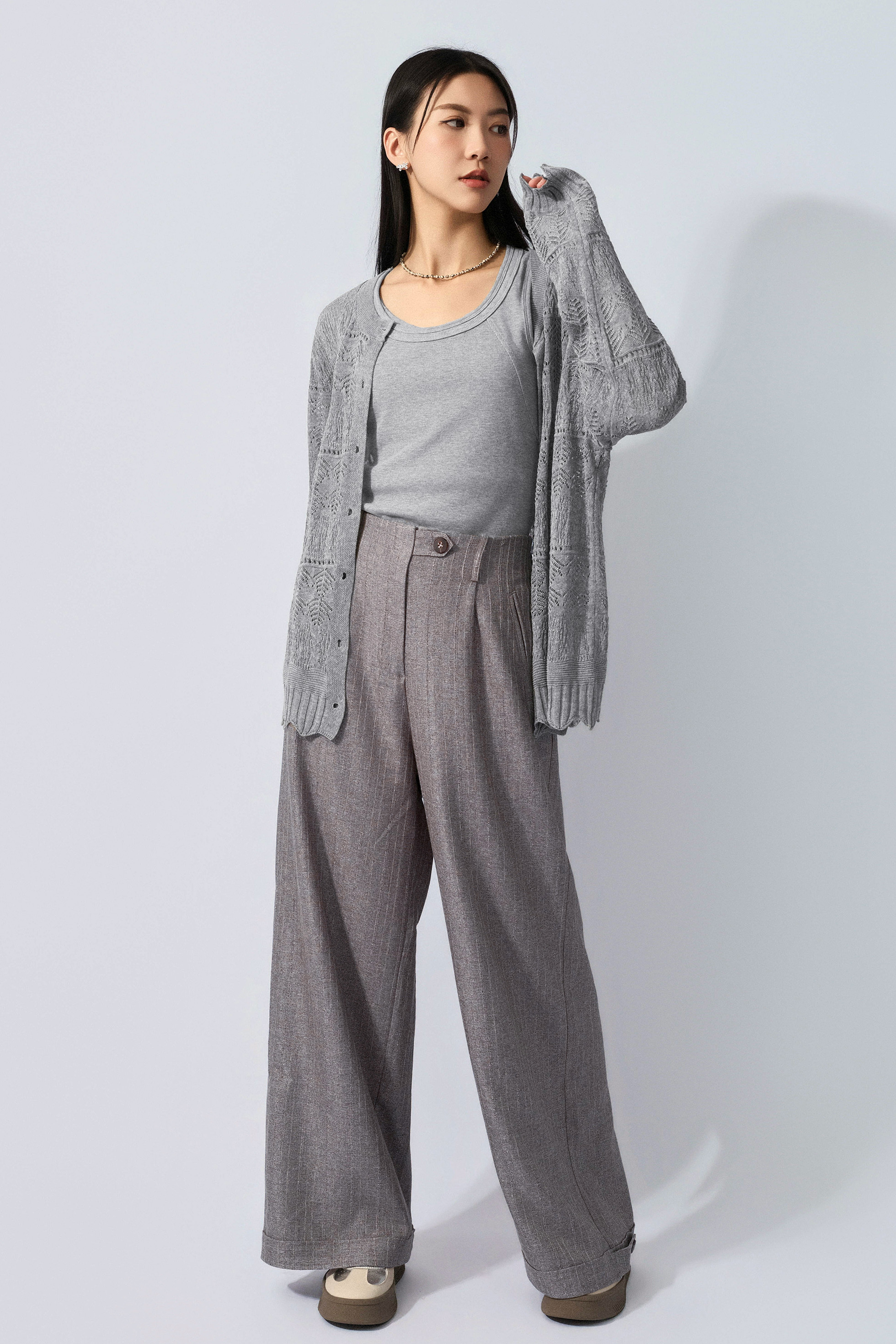 波浪腳通花織花cardigan（預購產品）