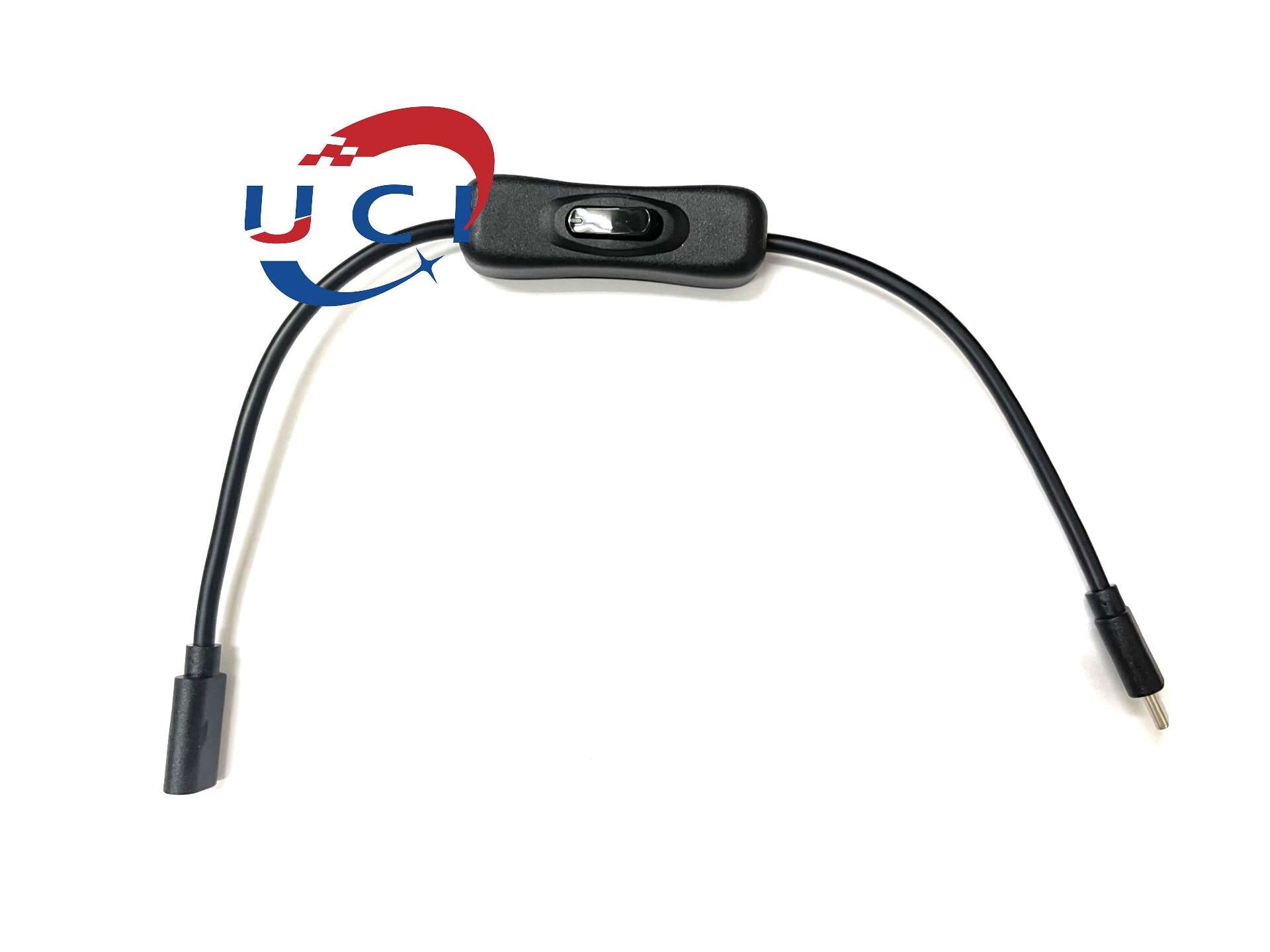 【UCI電子】(D-49) TYPE-C延長線帶開關 公對母口USB2.0資料線TYPE-C電來源資料線帶開關