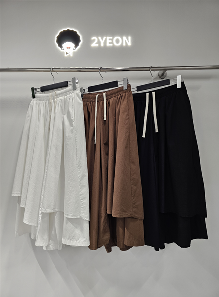 YE003 2yeon 多層次褲腳休閒中長褲