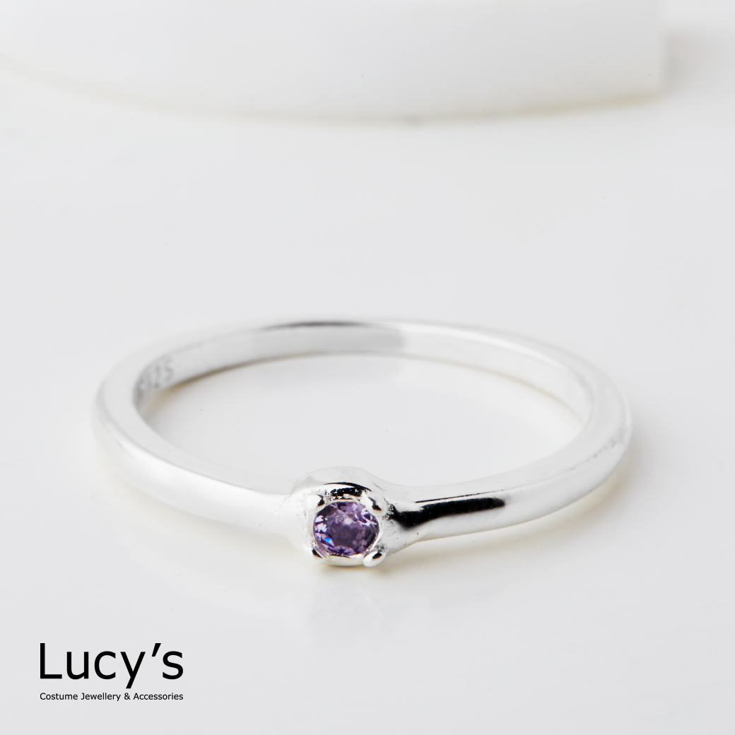 925純銀 紫色浪漫 戒指 (127411)