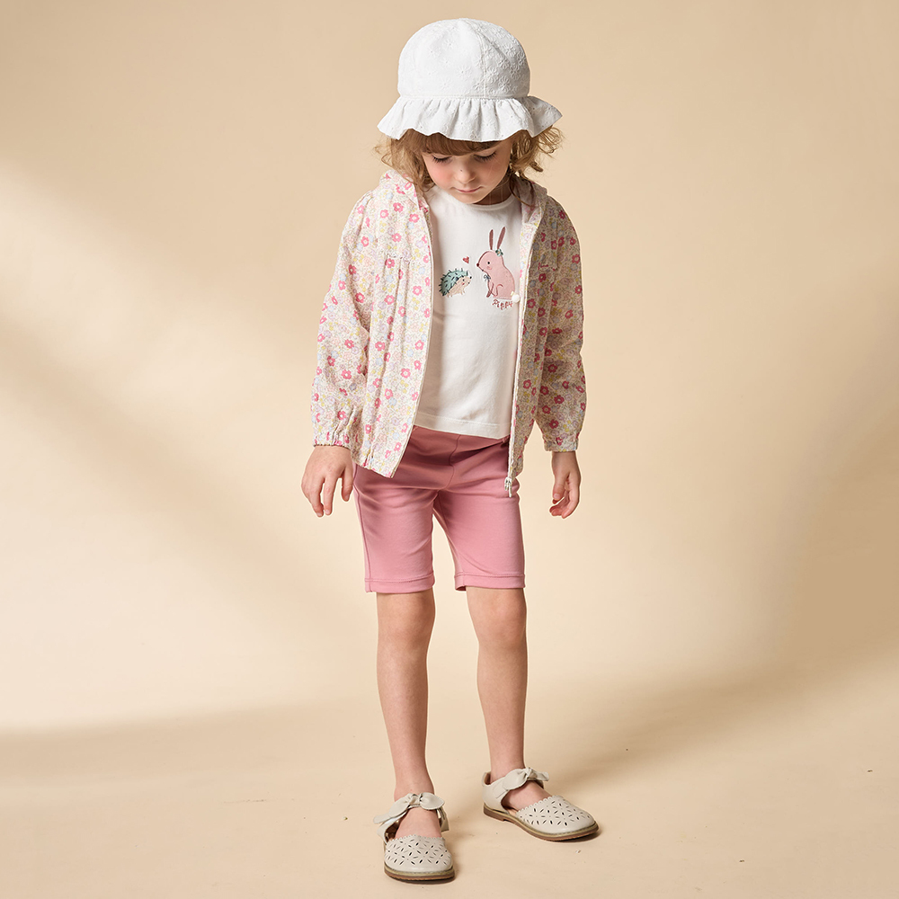 PIPPY 優雅碎花純棉連帽外套 粉