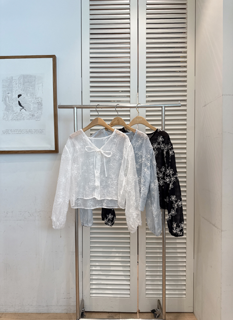 YE016 FAVE 仙氣花花薄紗罩衫