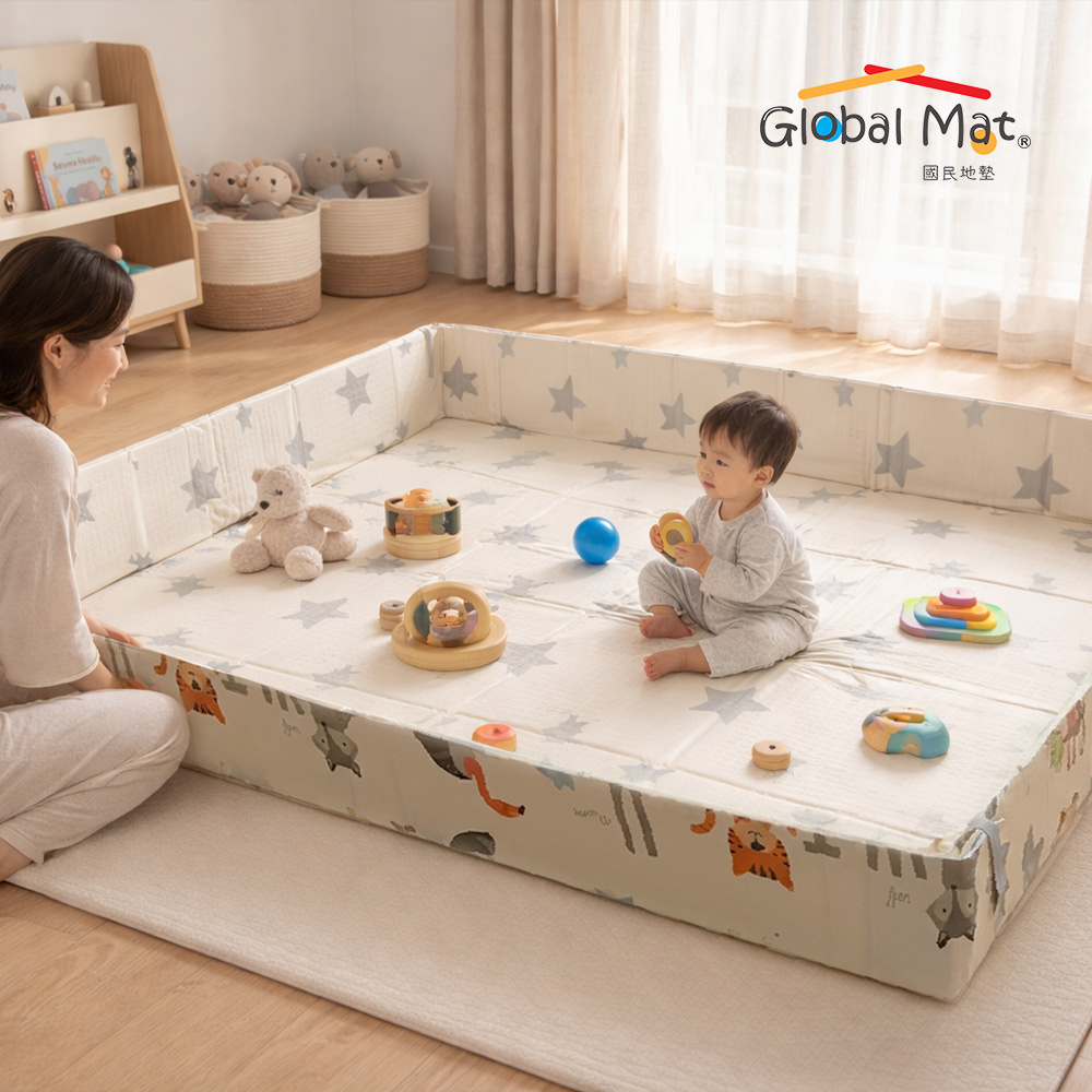 NEW新上市【Global mat】國民地墊 XPE 輕量小方塊摺疊地墊 | 立體球池遊戲墊 - F1 (180 x 150 cm)