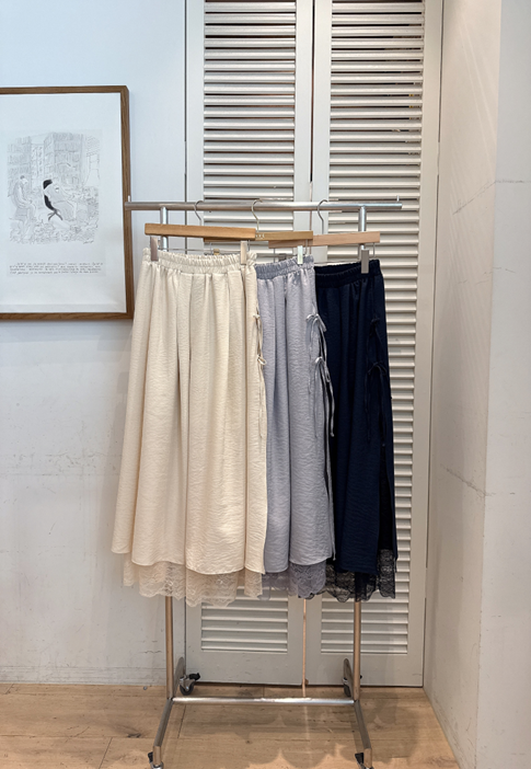 YE017 FAVE 綁結 層次LACE裙擺 氣質長裙