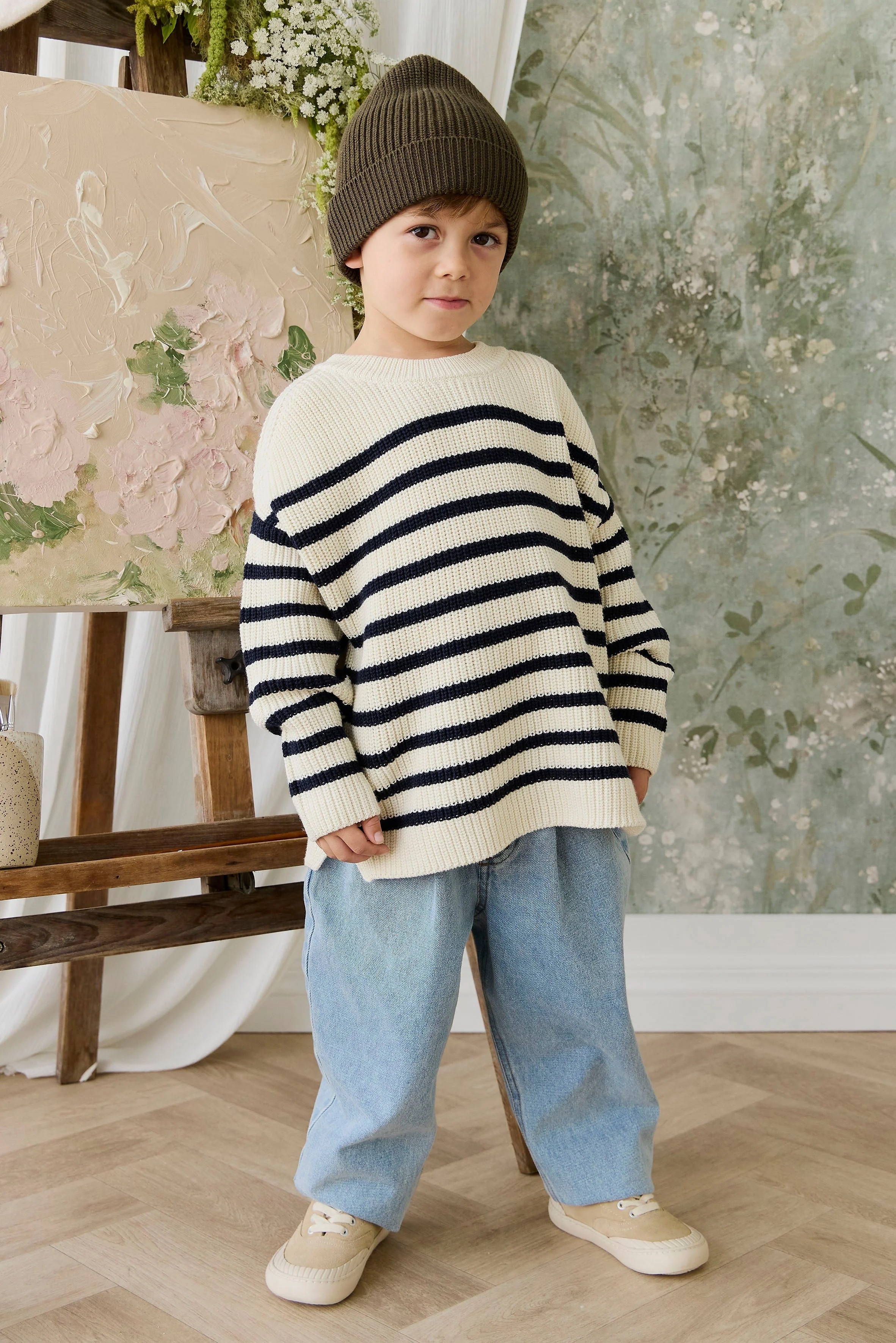 【預購】JAMIE KAY -Lawrence Knit Jumper - Lawrence Stripe Cloud（Eclipse）