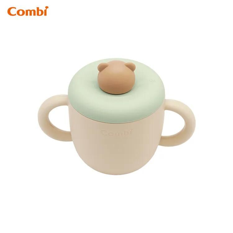 Combi 小熊鉑金矽膠吸管杯 -81407