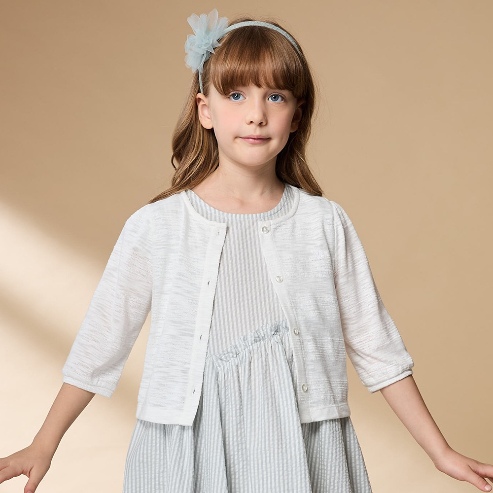 PIPPY 氣質款圓領長袖針織外套 米白