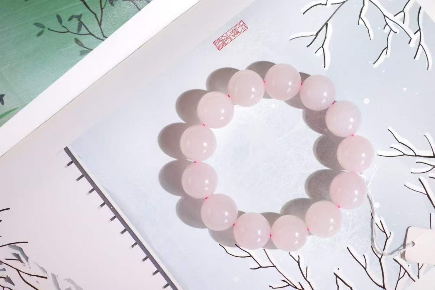 328718 和田玉冰藕粉手串 (16mm直徑)