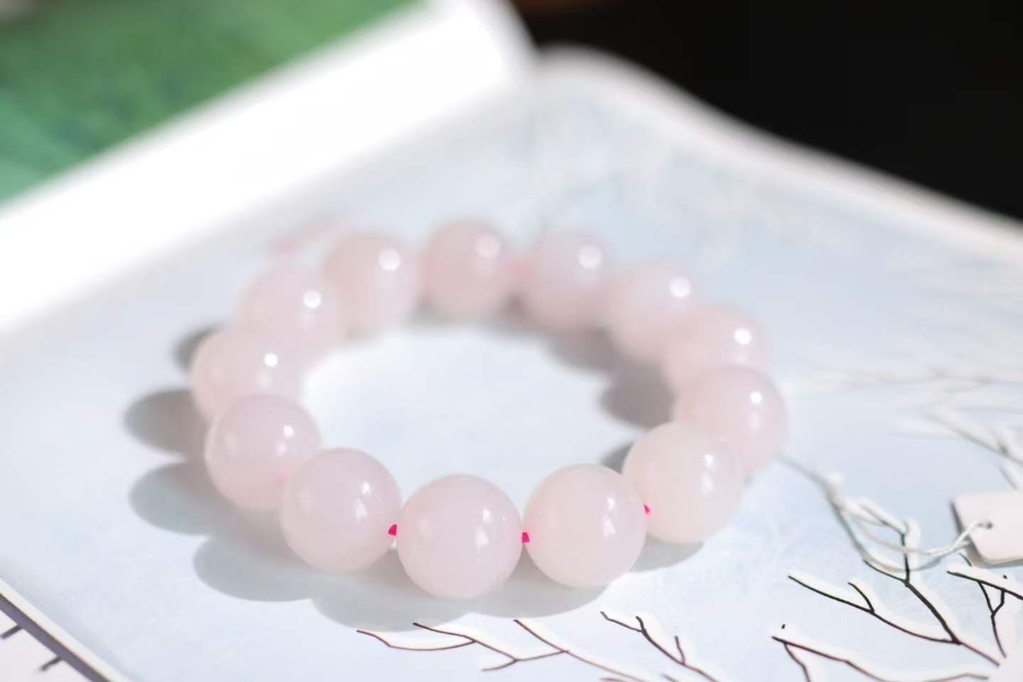 328718 和田玉冰藕粉手串 (16mm直徑)