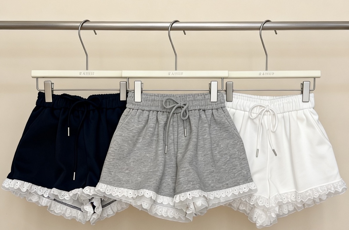 褲管花邊蕾絲棉質短褲