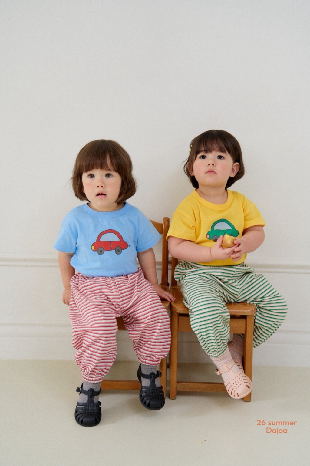 韓國🇰🇷Dajoa 車車條紋束口褲套裝(5-13)