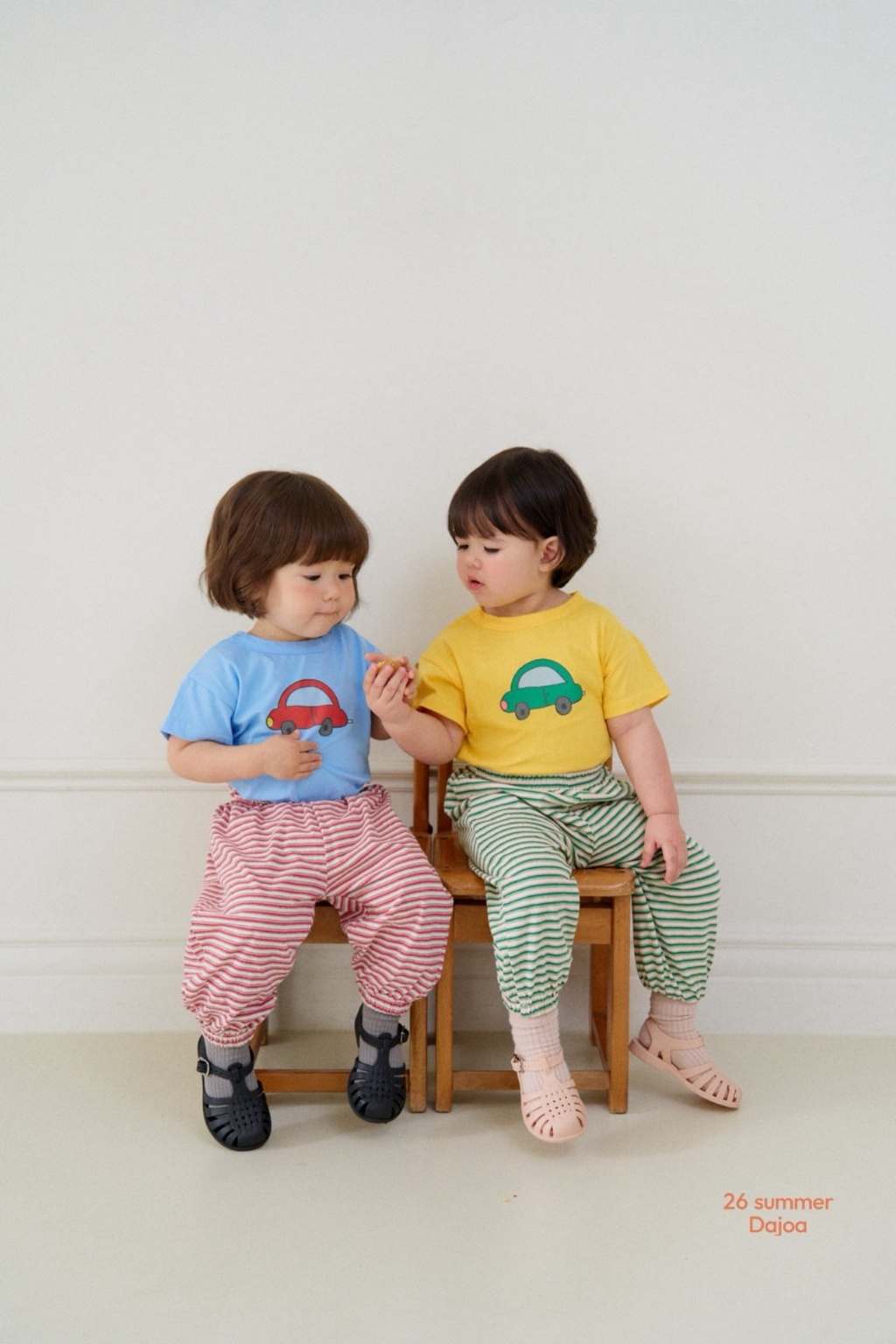 韓國🇰🇷Dajoa 車車條紋束口褲套裝(5-13)