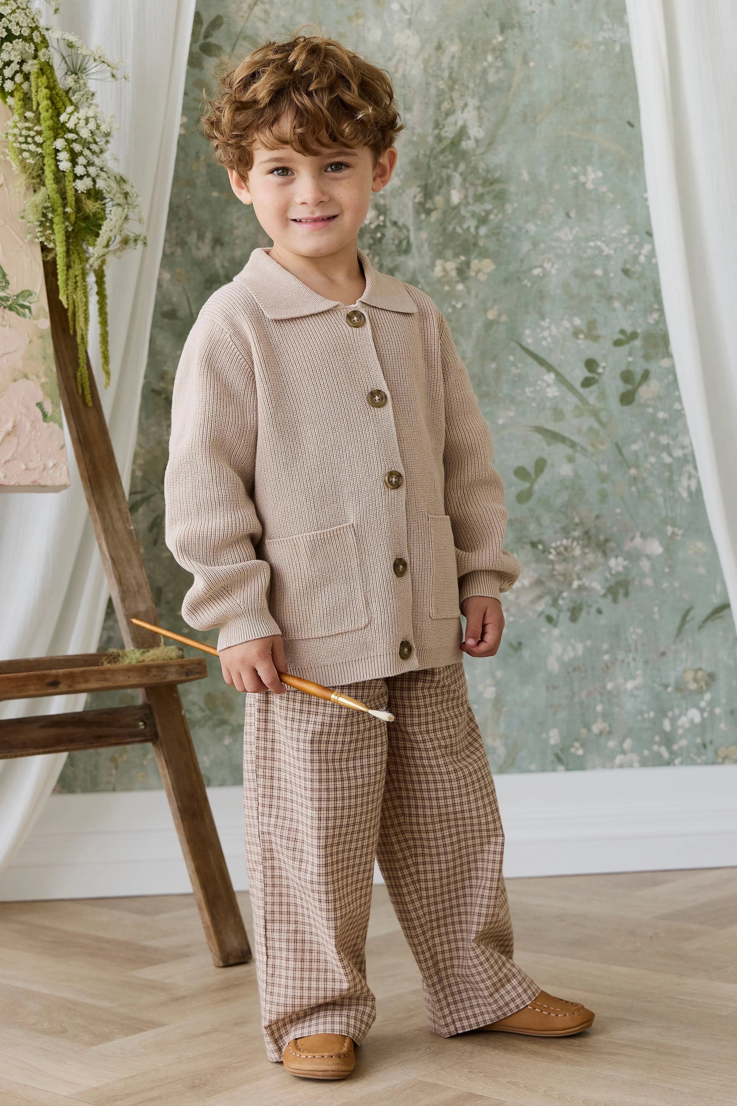 【預購】JAMIE KAY -Organic Cotton Kenji Pant（Cabin Check Cocoa）