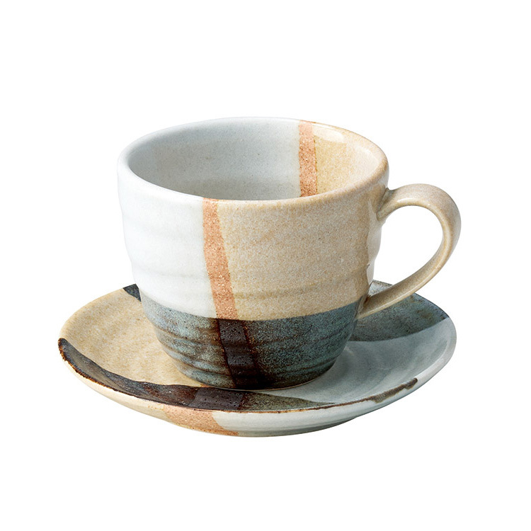 馬德拉斯格紋杯碟組(250ML)｜美濃燒｜三款