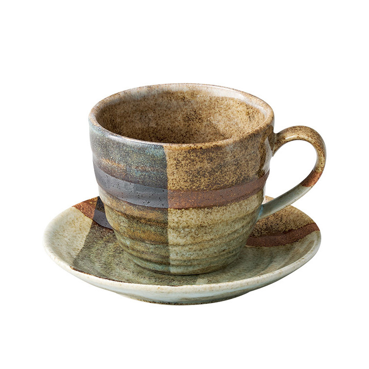 馬德拉斯格紋杯碟組(250ML)｜美濃燒｜三款