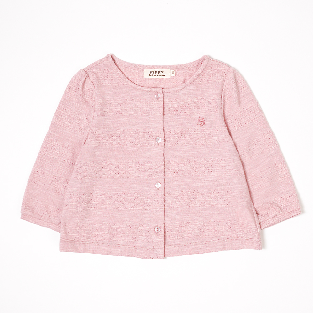 PIPPY 氣質款圓領長袖針織外套 粉