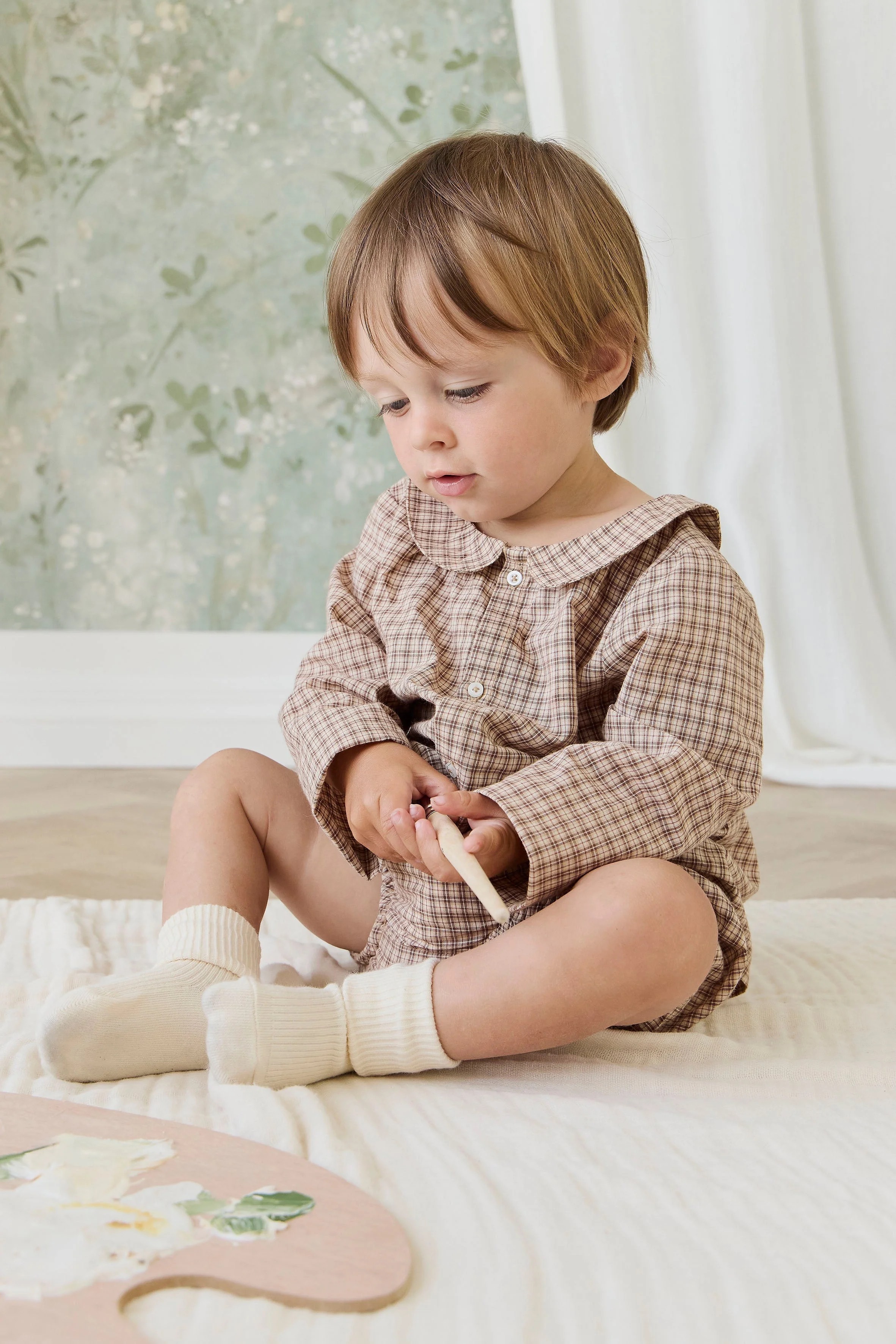 【預購】JAMIE KAY -Organic Cotton Gabriel Bloomer（Cabin Check Cocoa）