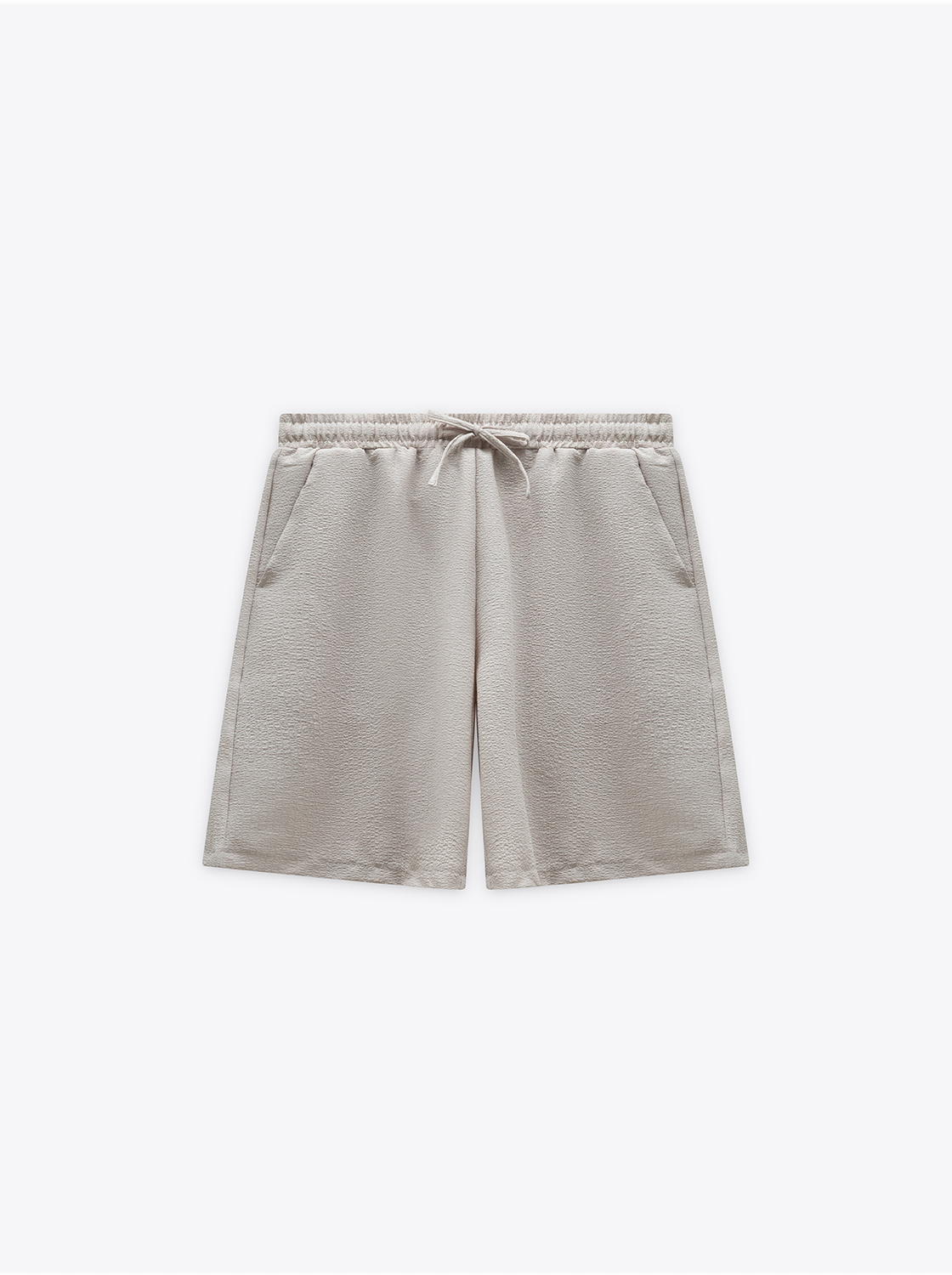 【期間限定】輕量格紋肌理綁繩短褲