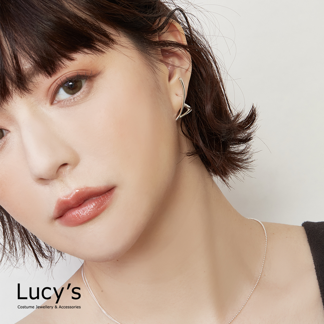 925純銀 幾何三角 易扣耳環 (127230)