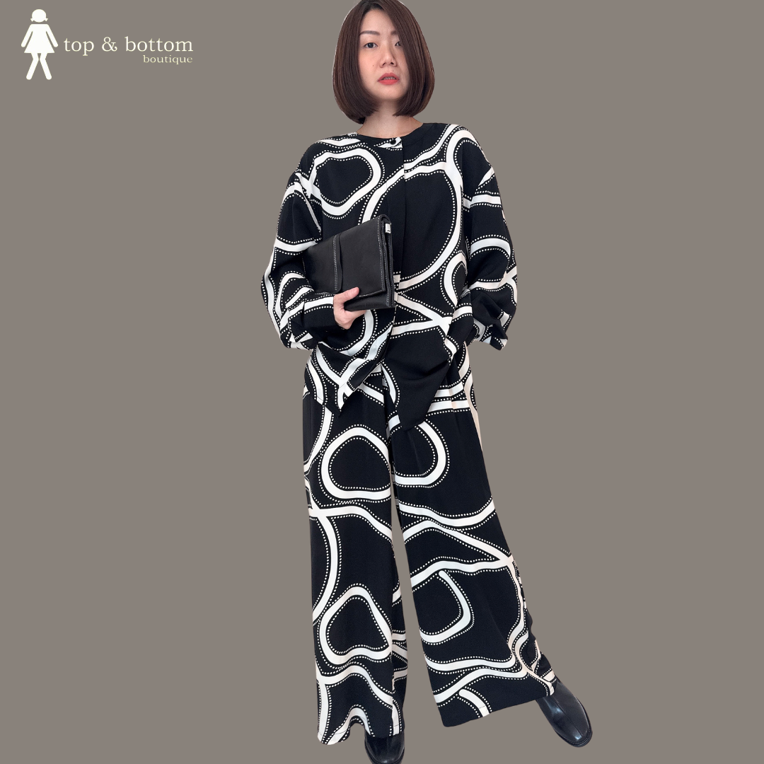 LONG SLEEVE GEOMETRIC PRINTED LONG SHIRT