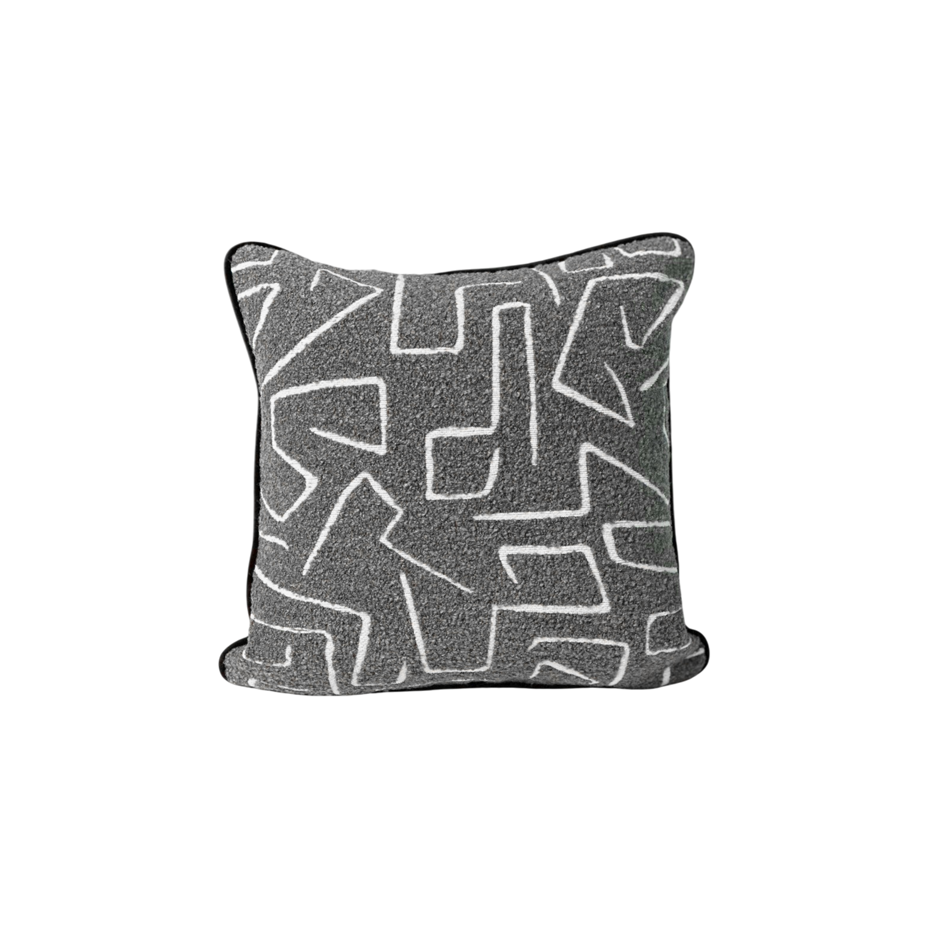 風織圈線抱枕 灰/白