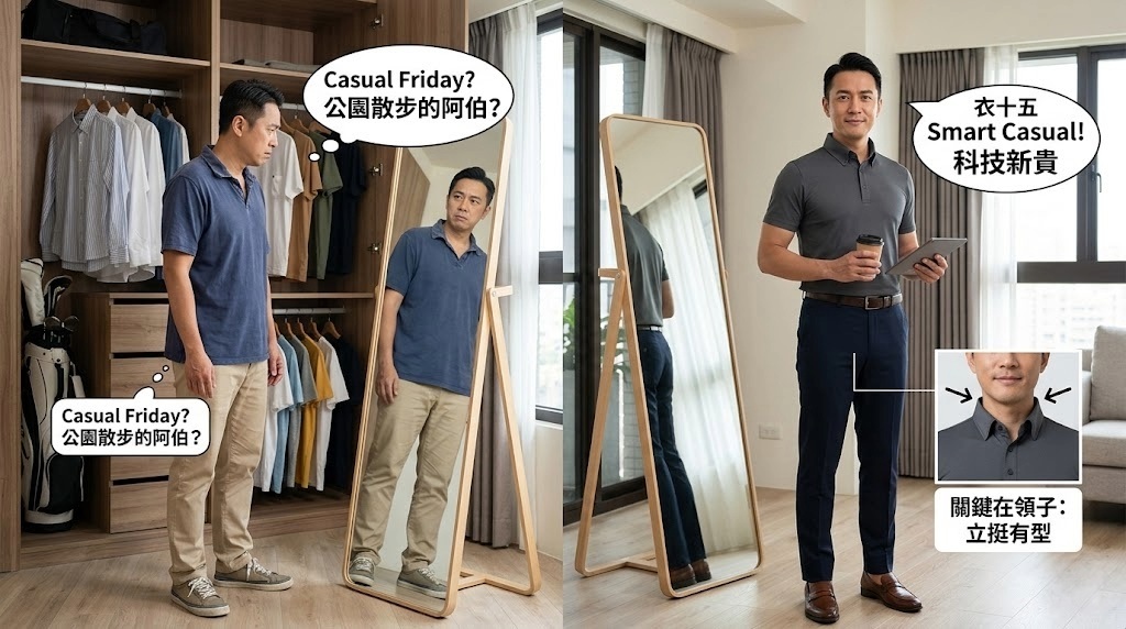 穿著衣十五商務POLO衫顯得精神奕奕