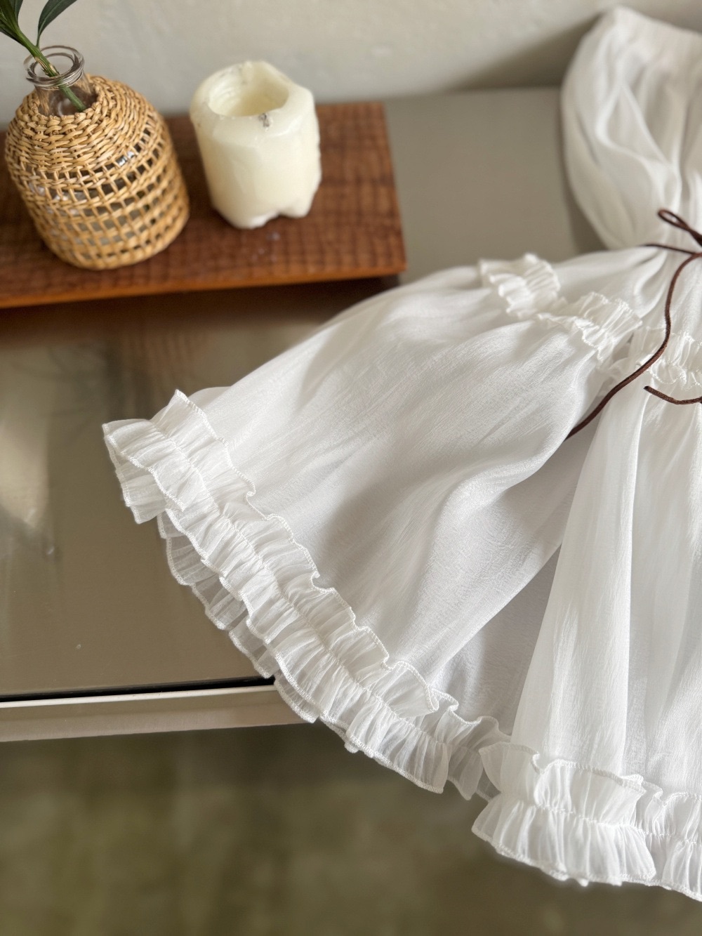 米白色浪花襯裙