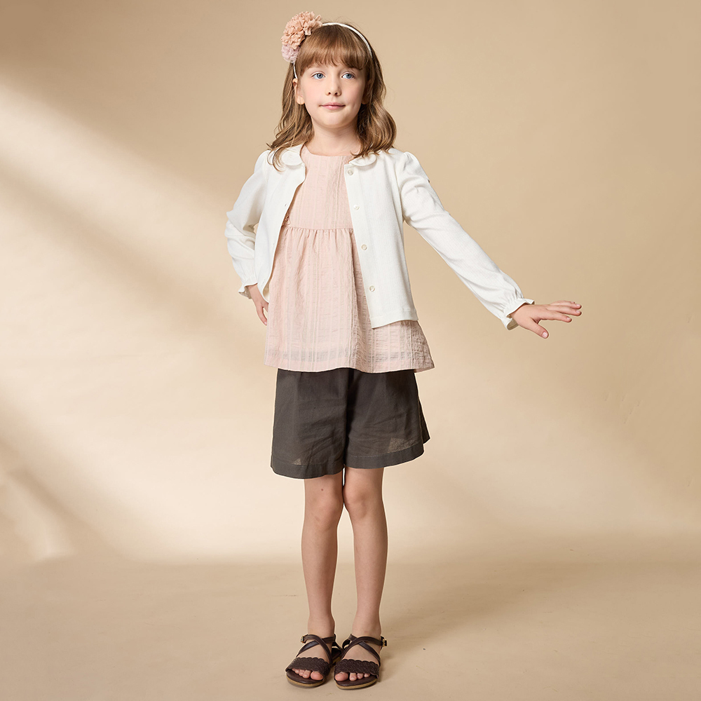 PIPPY 氣質花型領針織外套 白