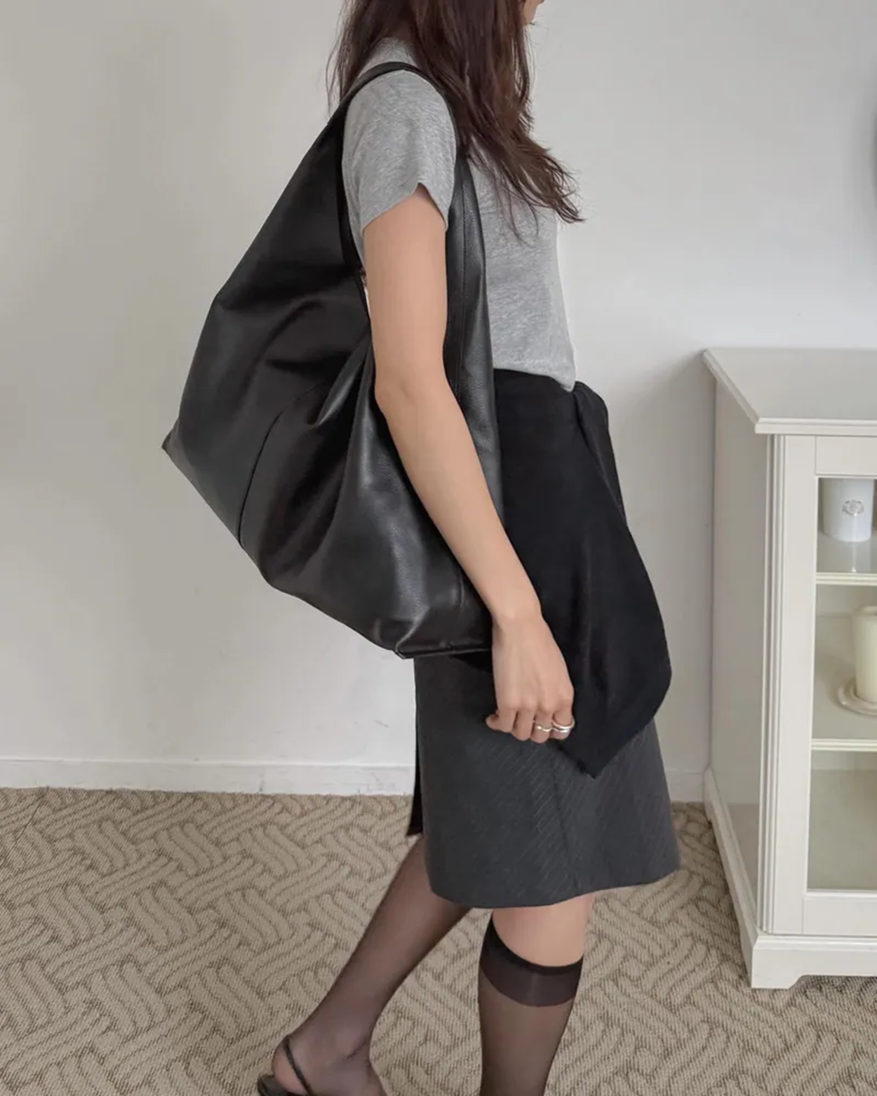 YE048 bucks&leather Brooklyn Hobo風 Tote Bag (LSize) 約長 50cm × 高 40cm, 側高50cm