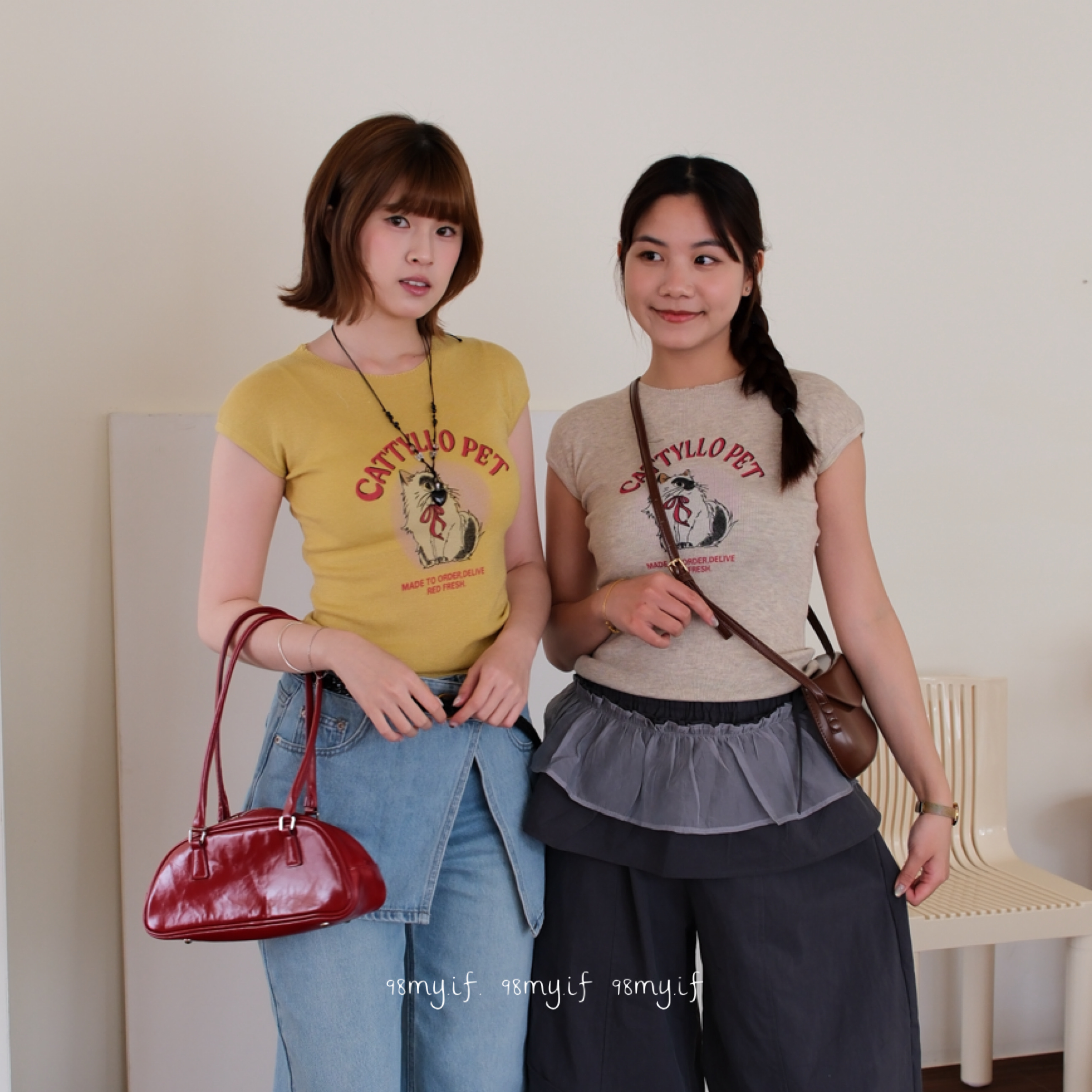 A29 小野貓 ！針織無袖上衣（2colors)