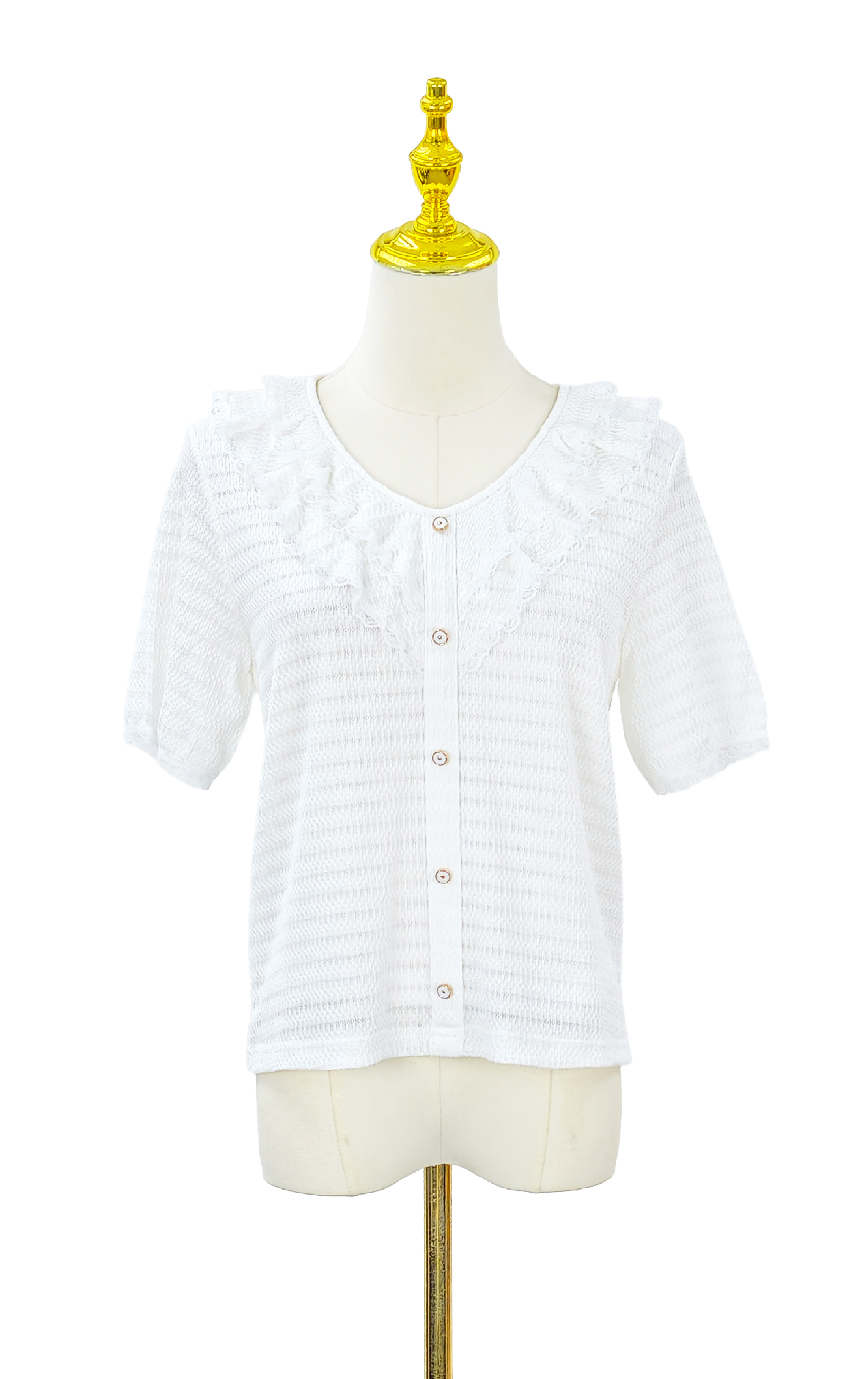 荷葉V領針織衫 ST0889