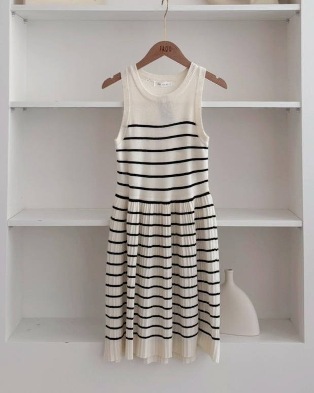 法朵Fado shop｜條紋無袖針織洋裝 6105002 兩色