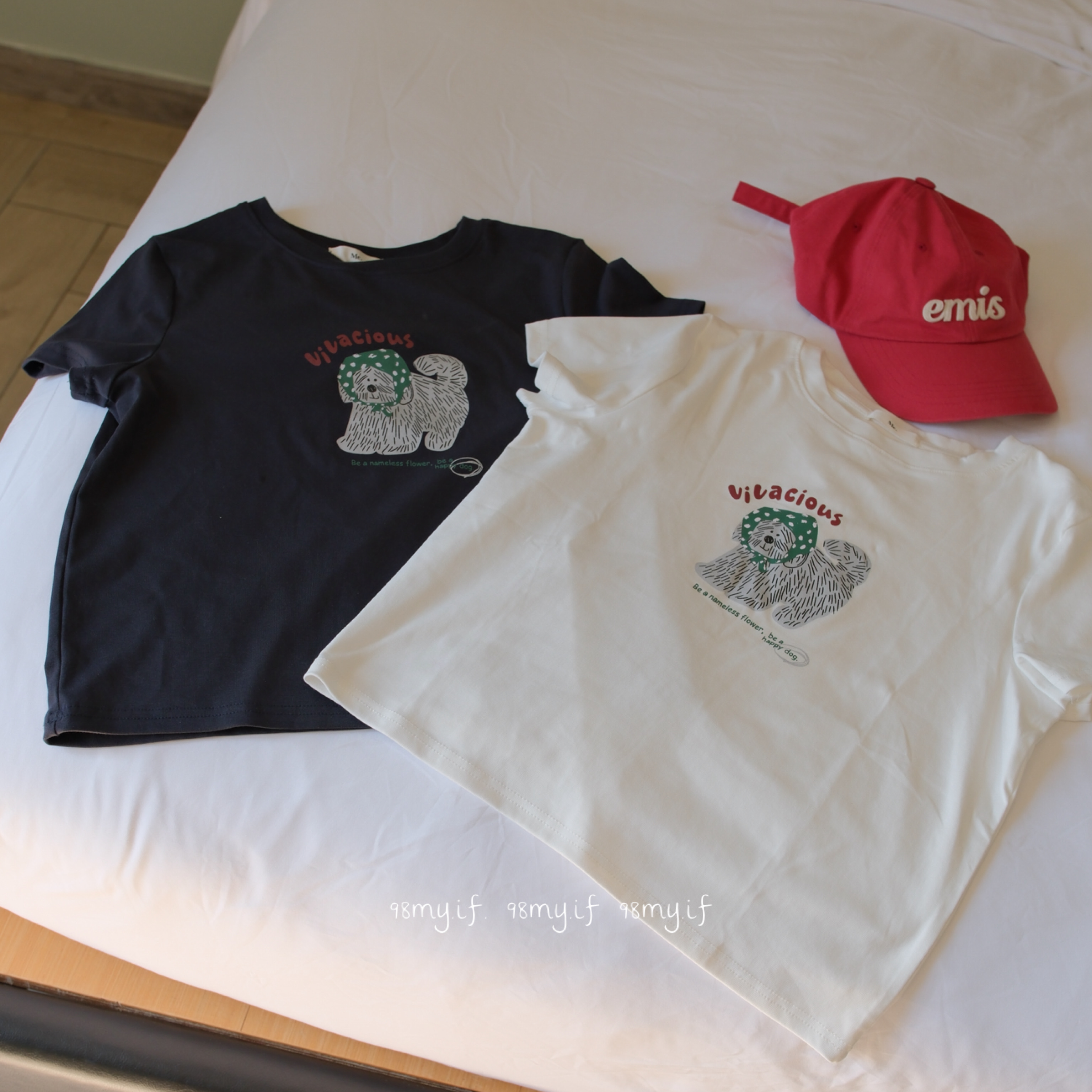 A28 頭巾小狗狗短版tee （2colors)