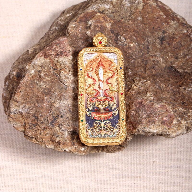 A35—五臺山大黑天唐卡純手繪唐卡2*5cm