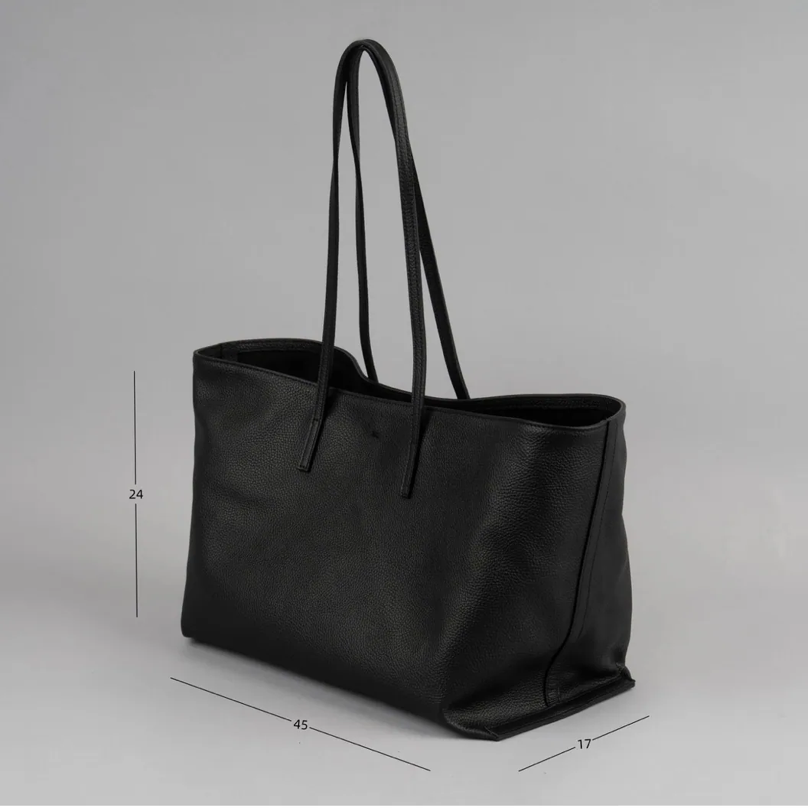 YE054 bucks&leather 大容量通勤Tote Bag 約長 45cm × 高 24cm，底寬 17cm