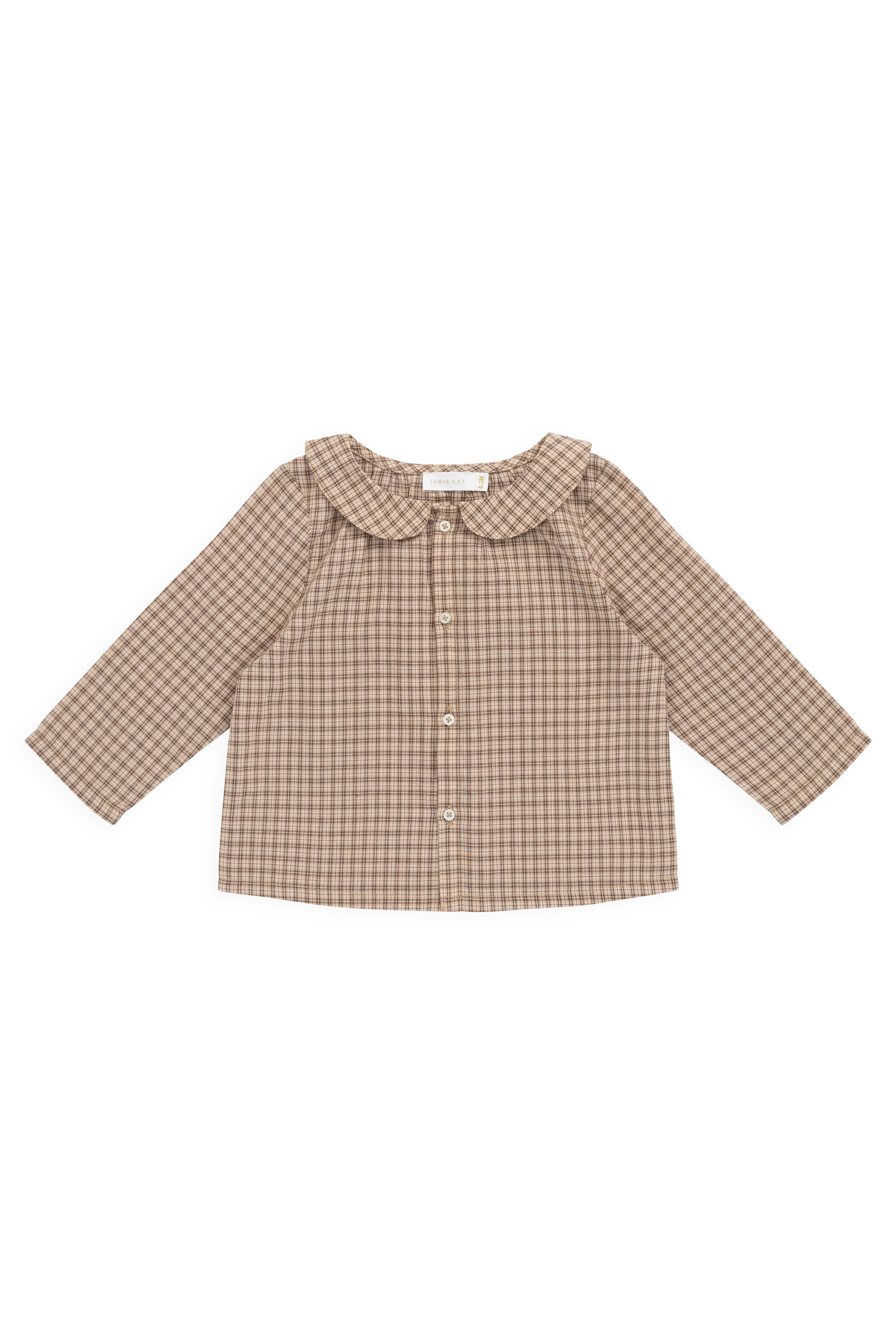 【預購】JAMIE KAY -Organic Cotton Gabriel Top（Cabin Check Cocoa）