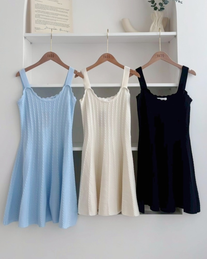 法朵Fado shop｜織紋法式吊帶洋裝 6105003 三色