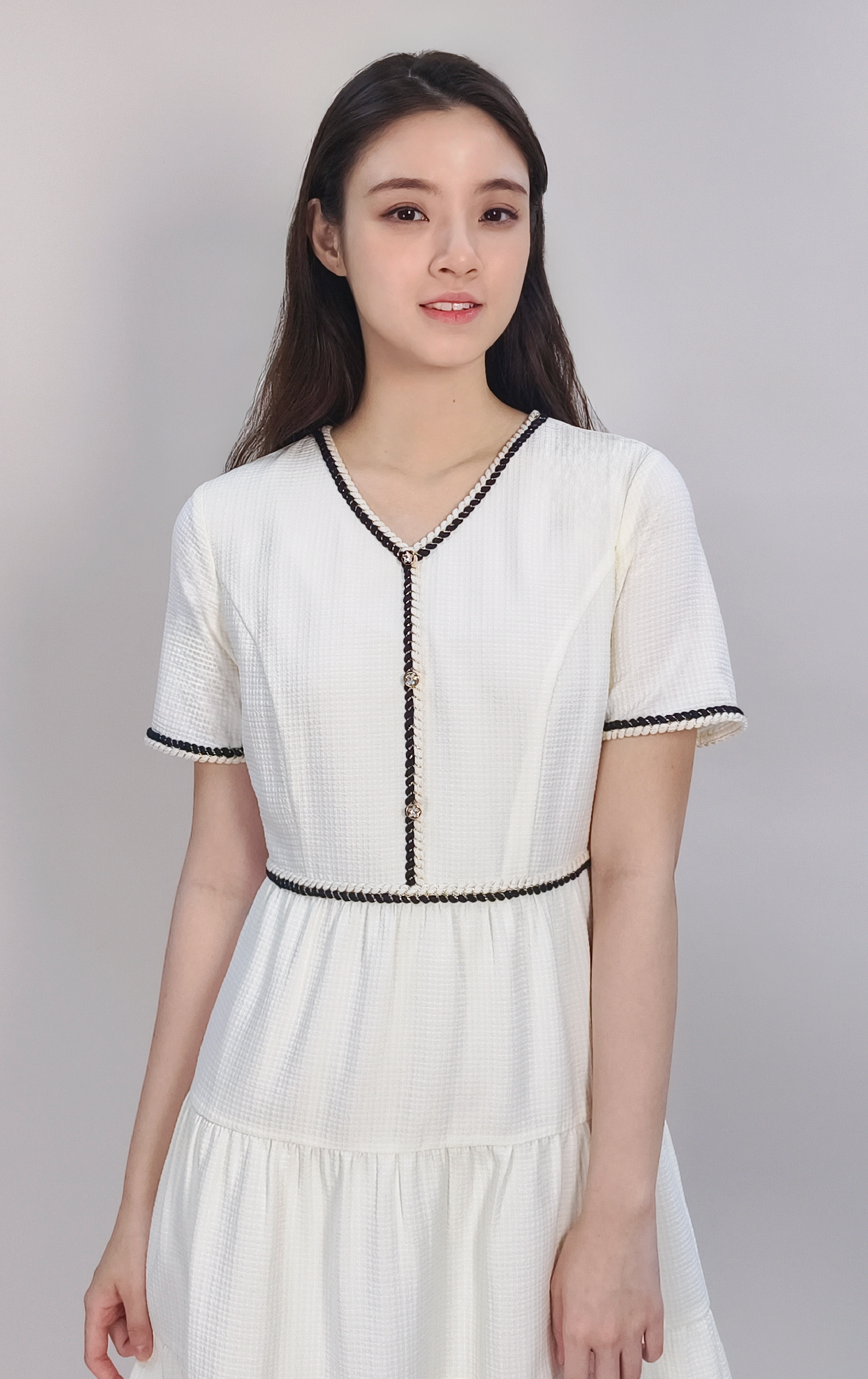 滾邊連身裙 OP0660