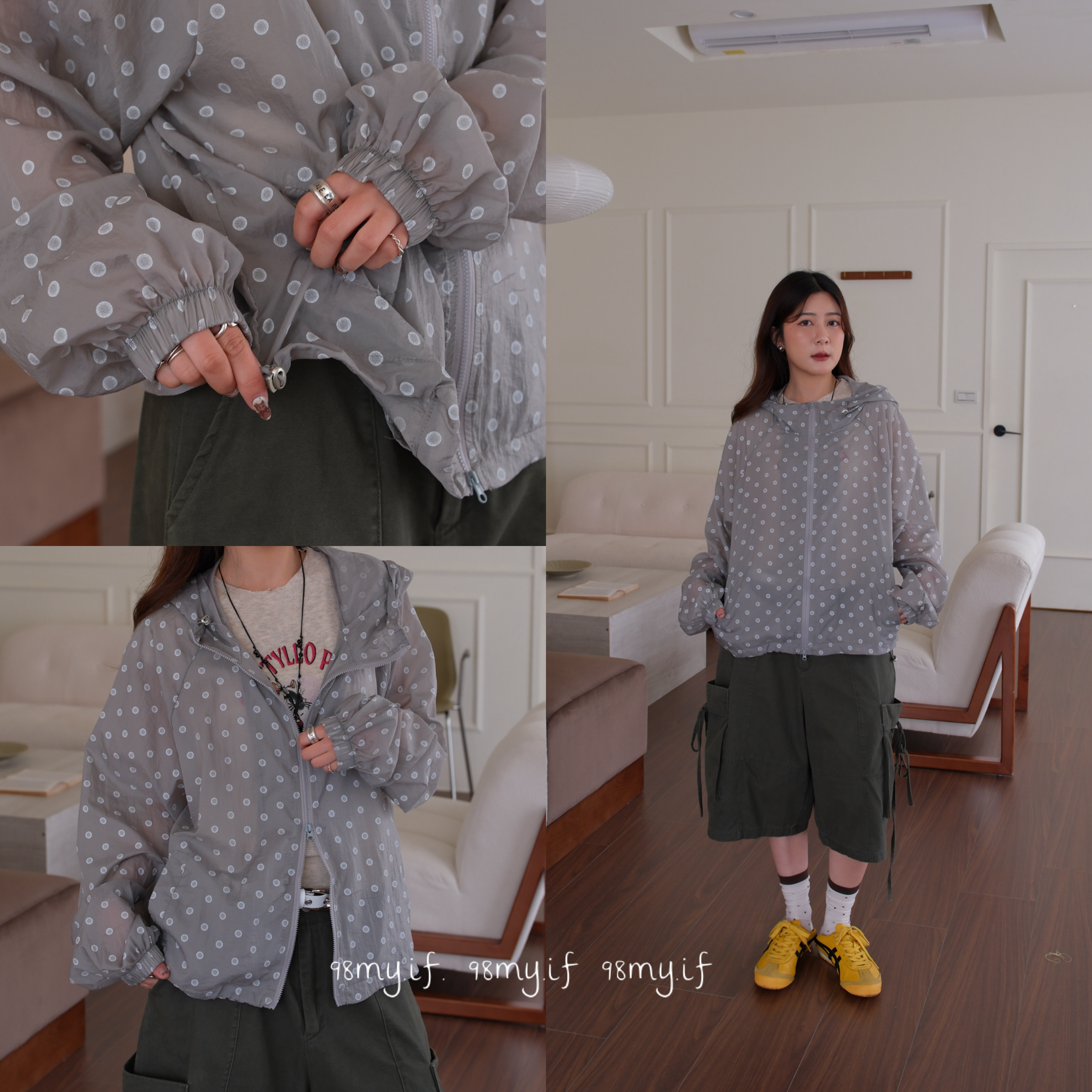 A22 夏天怕曬黑！可愛圓圈外套