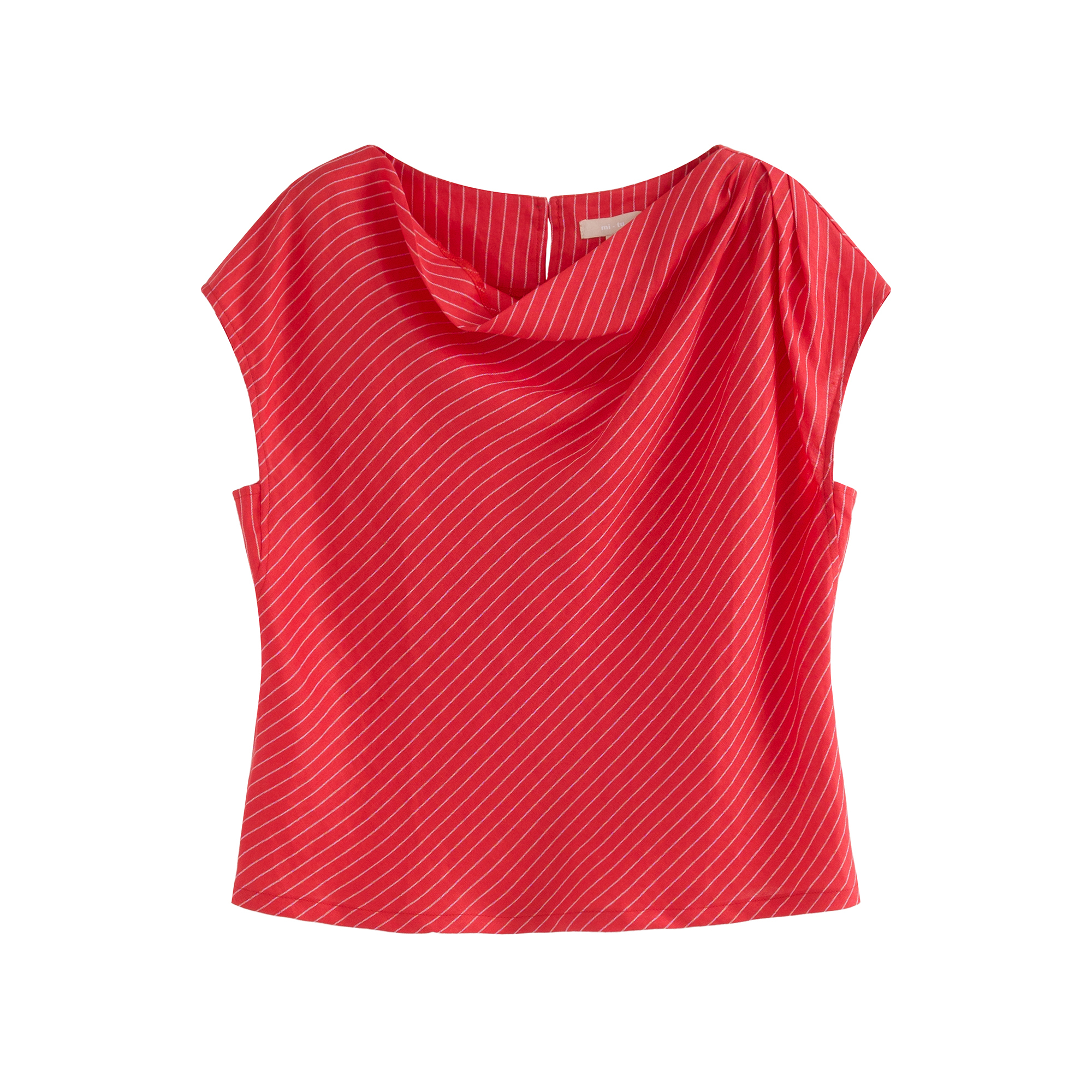 mi-tu 亞麻條紋上衣