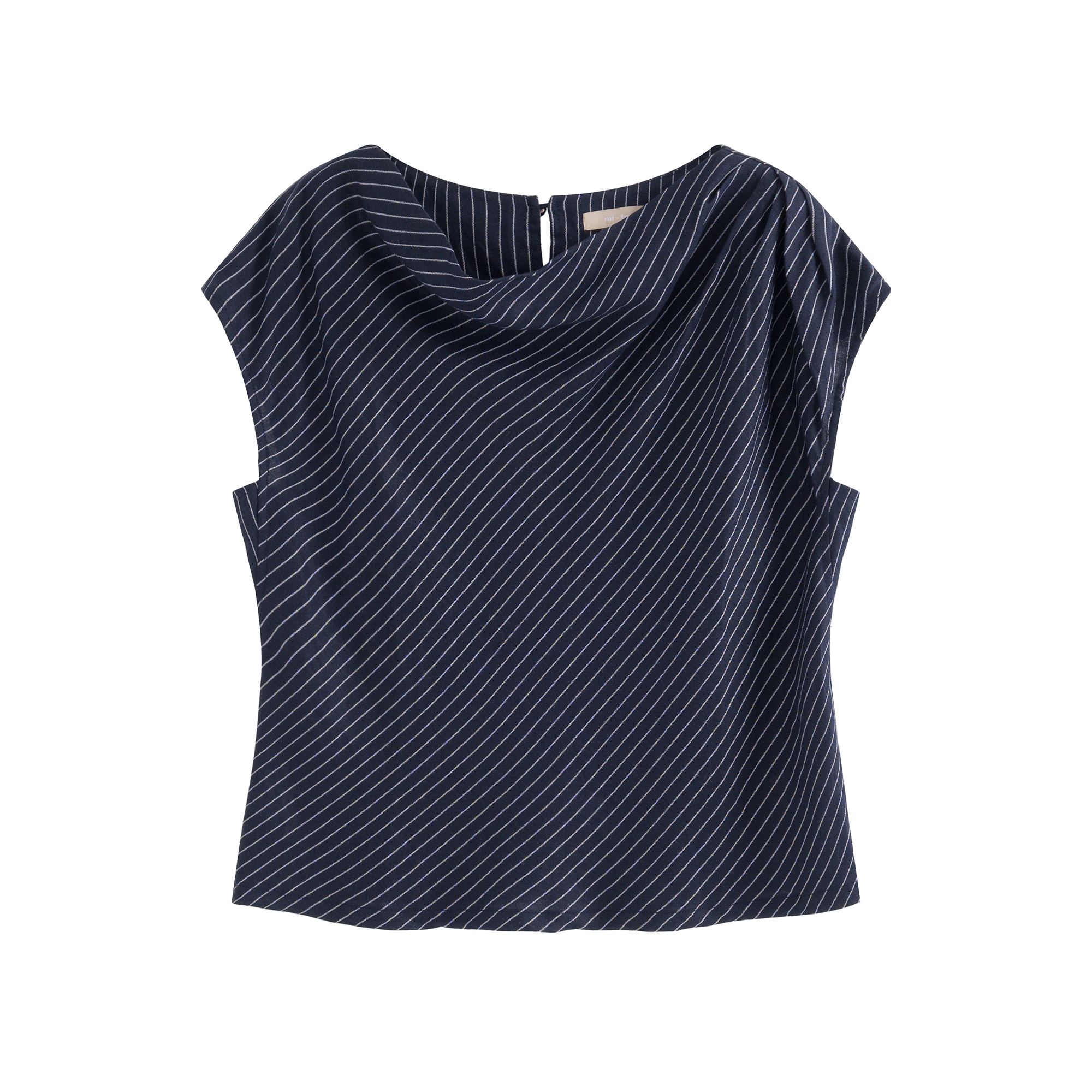 mi-tu 亞麻條紋上衣