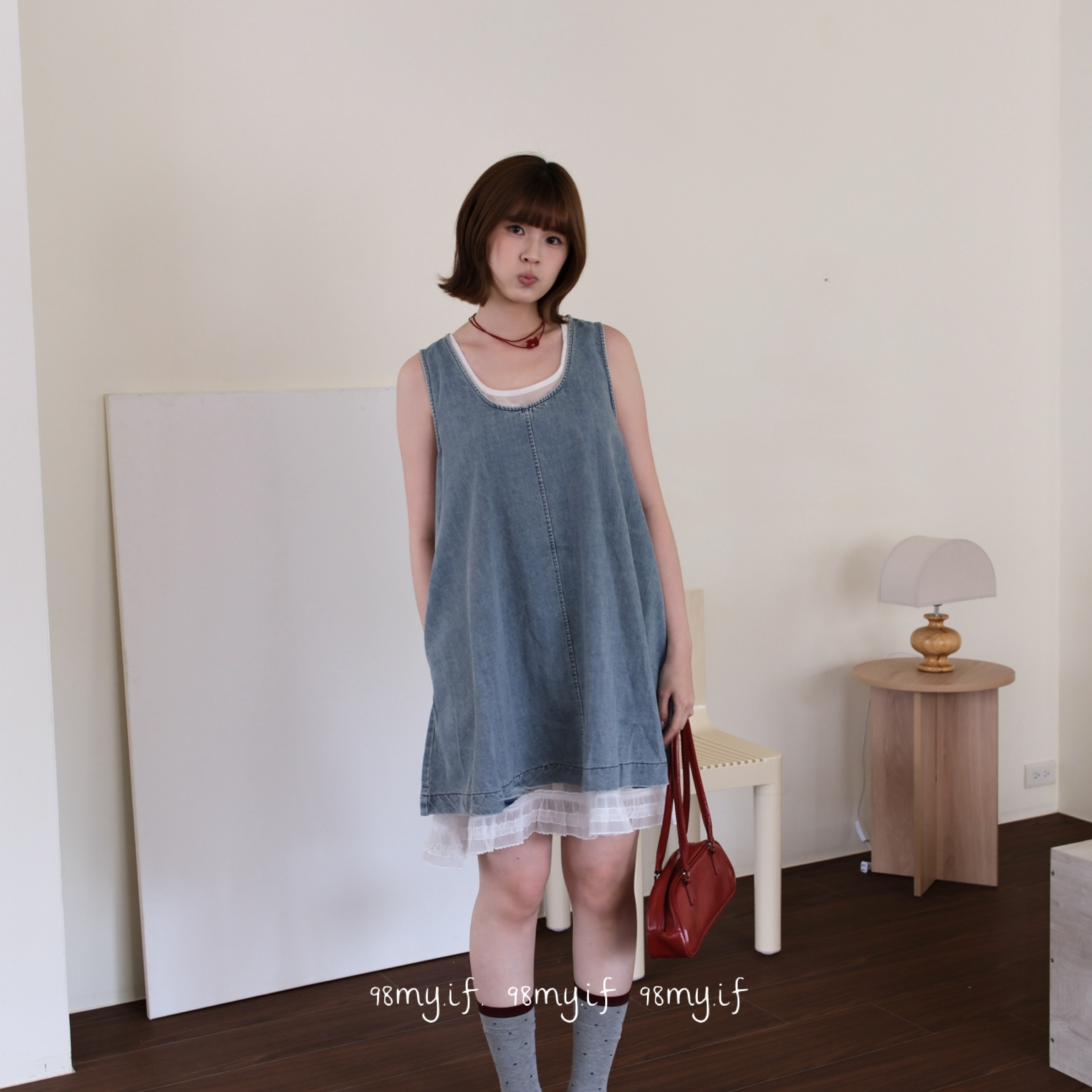 A18 轉角遇到浪漫 口袋牛仔洋裝