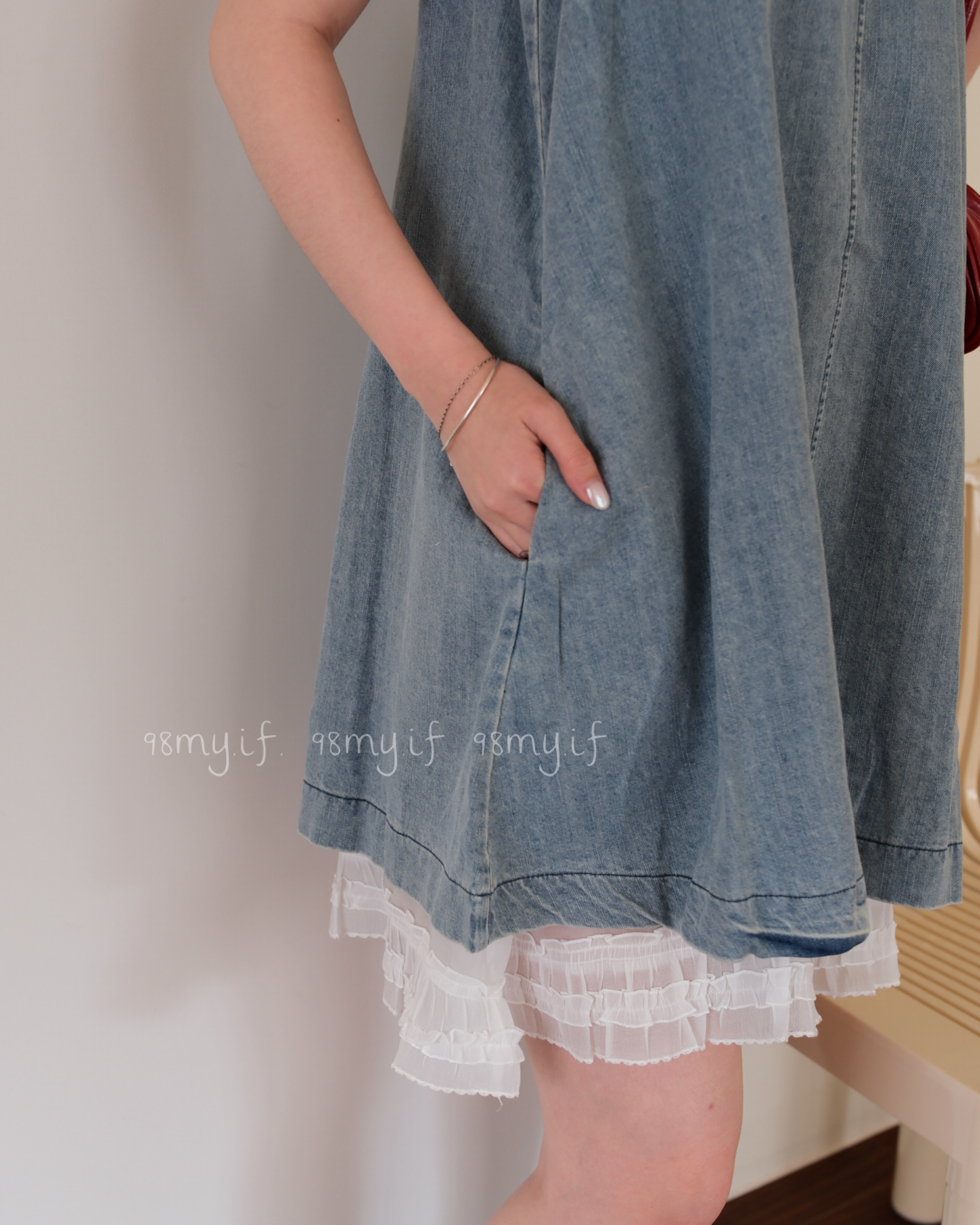 A18 轉角遇到浪漫 口袋牛仔洋裝