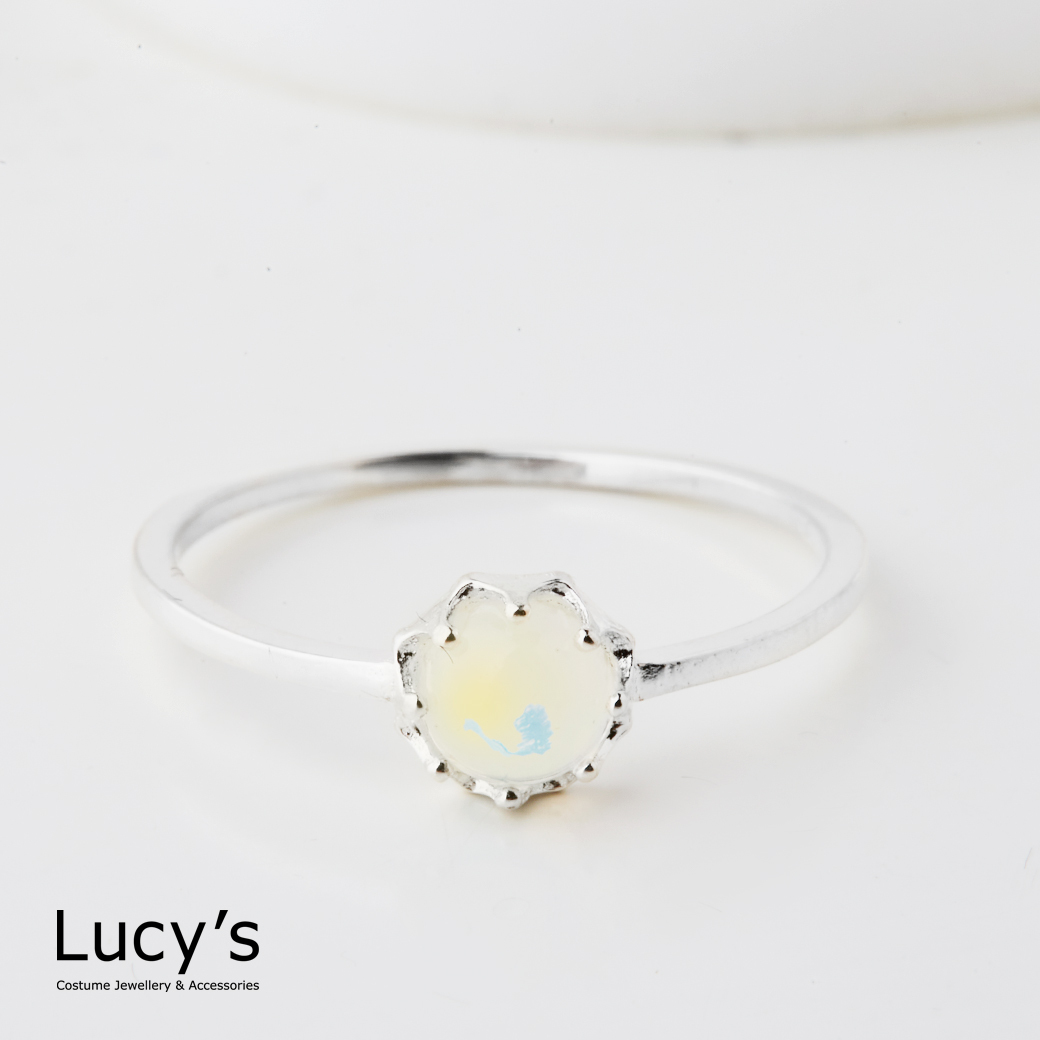 925純銀 花邊蛋白石 戒指 (127493)