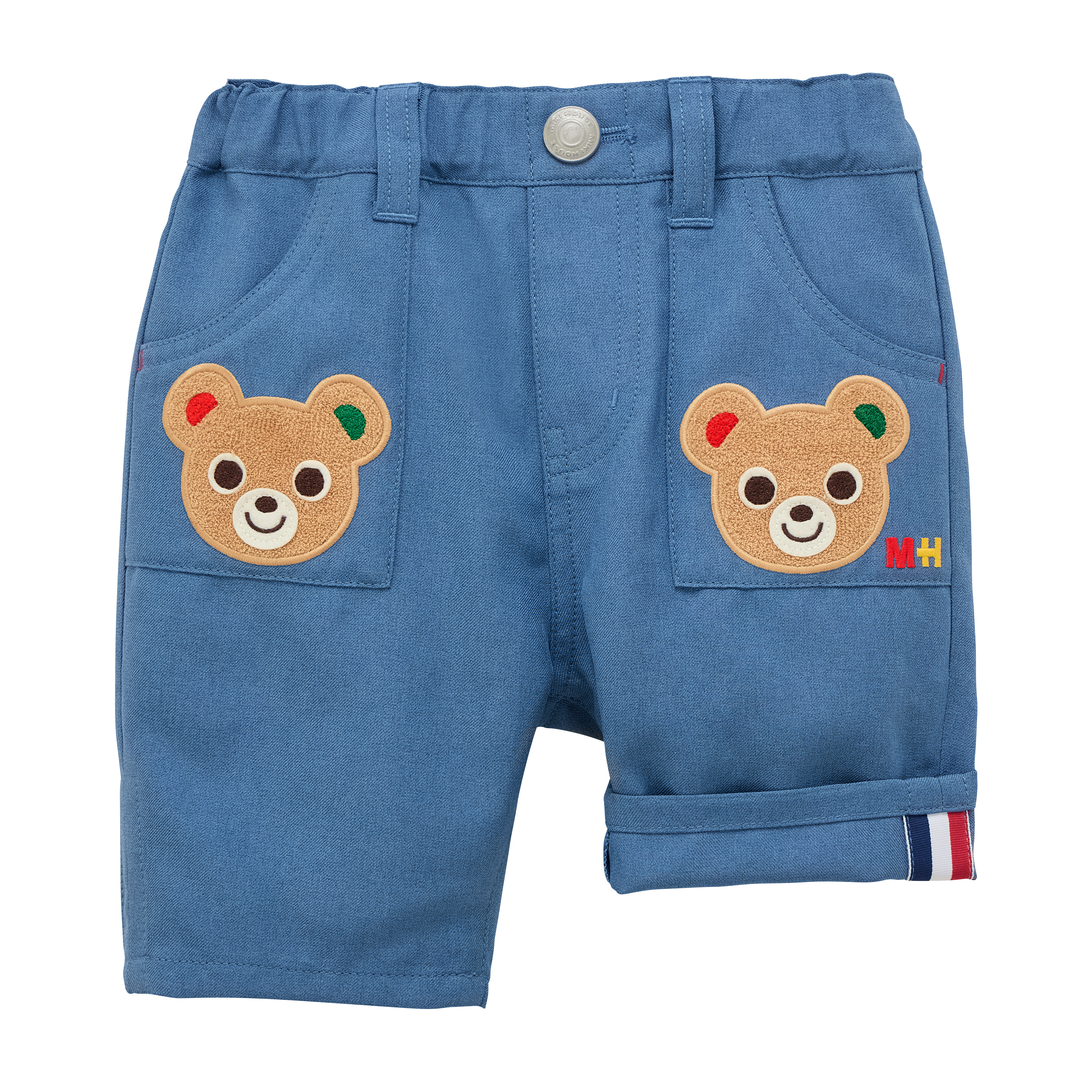 普奇熊涼感六分褲-藍色