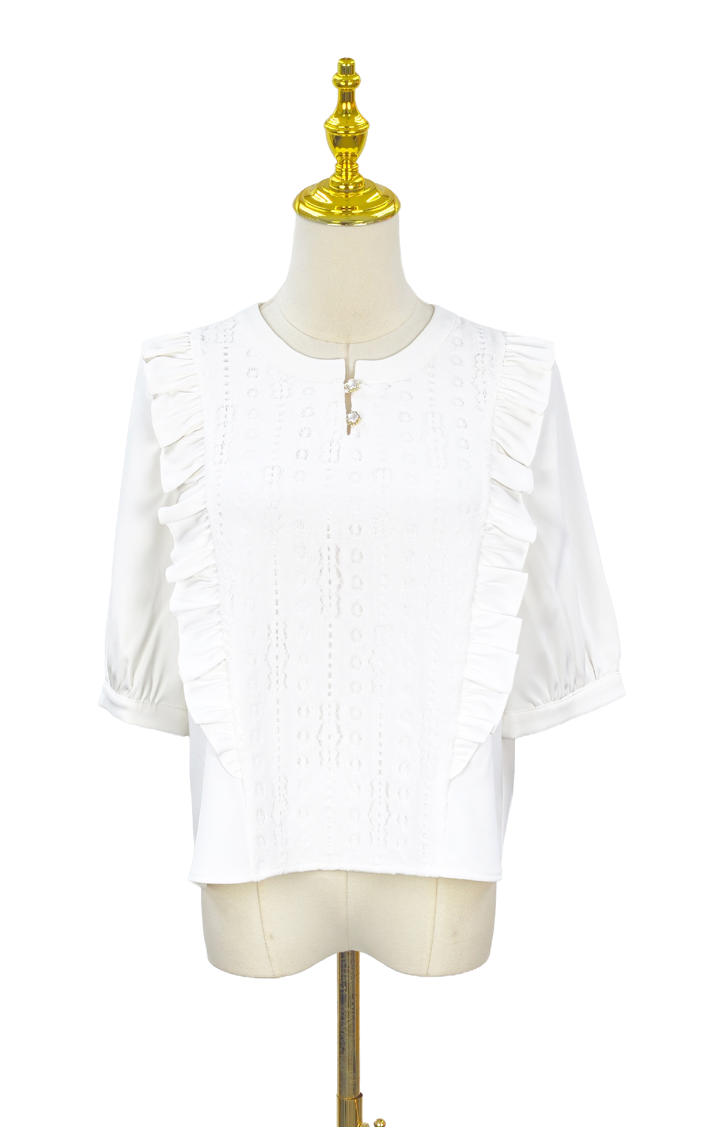 圓領直荷葉邊上衣 SH0404