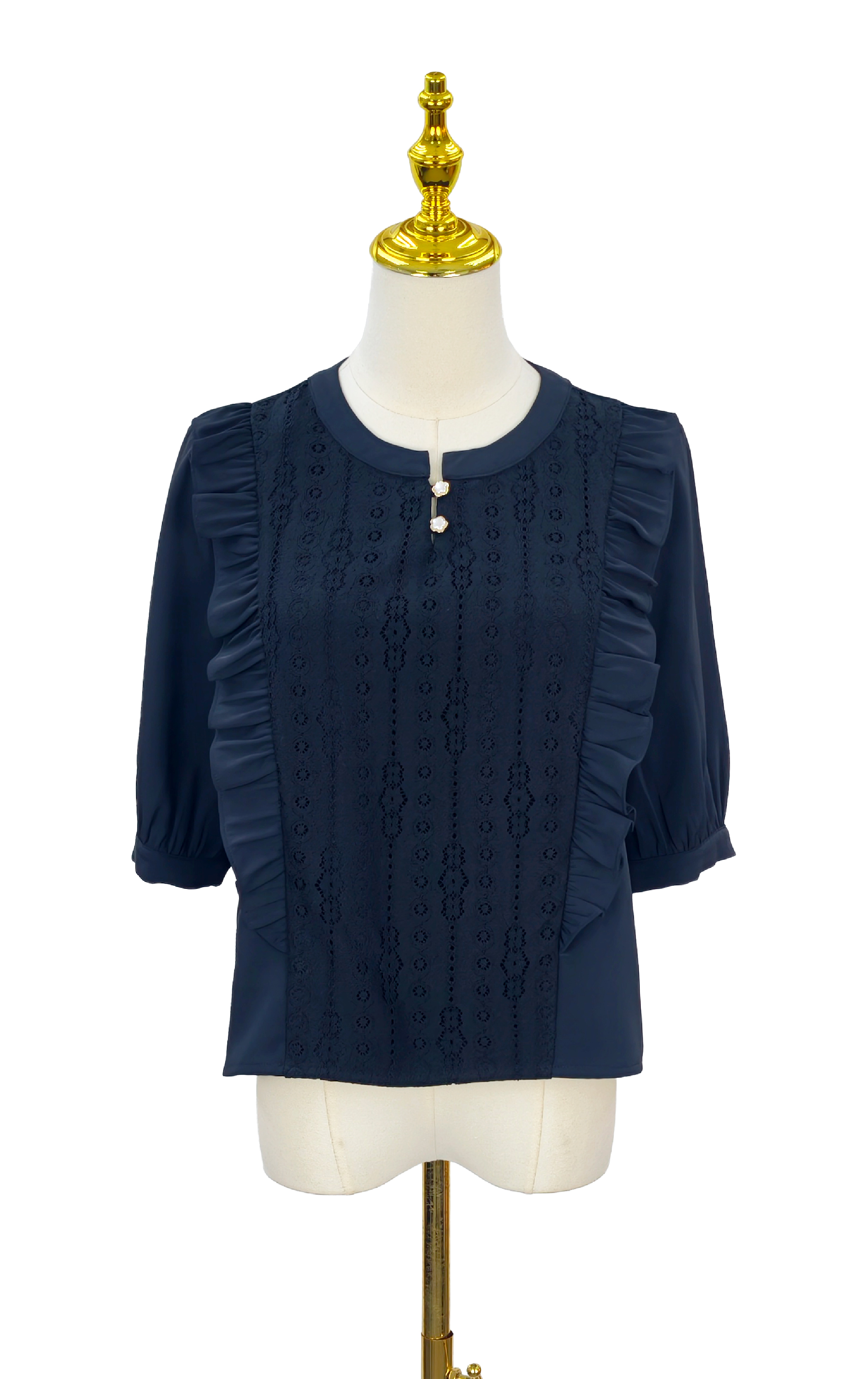 圓領直荷葉邊上衣 SH0404