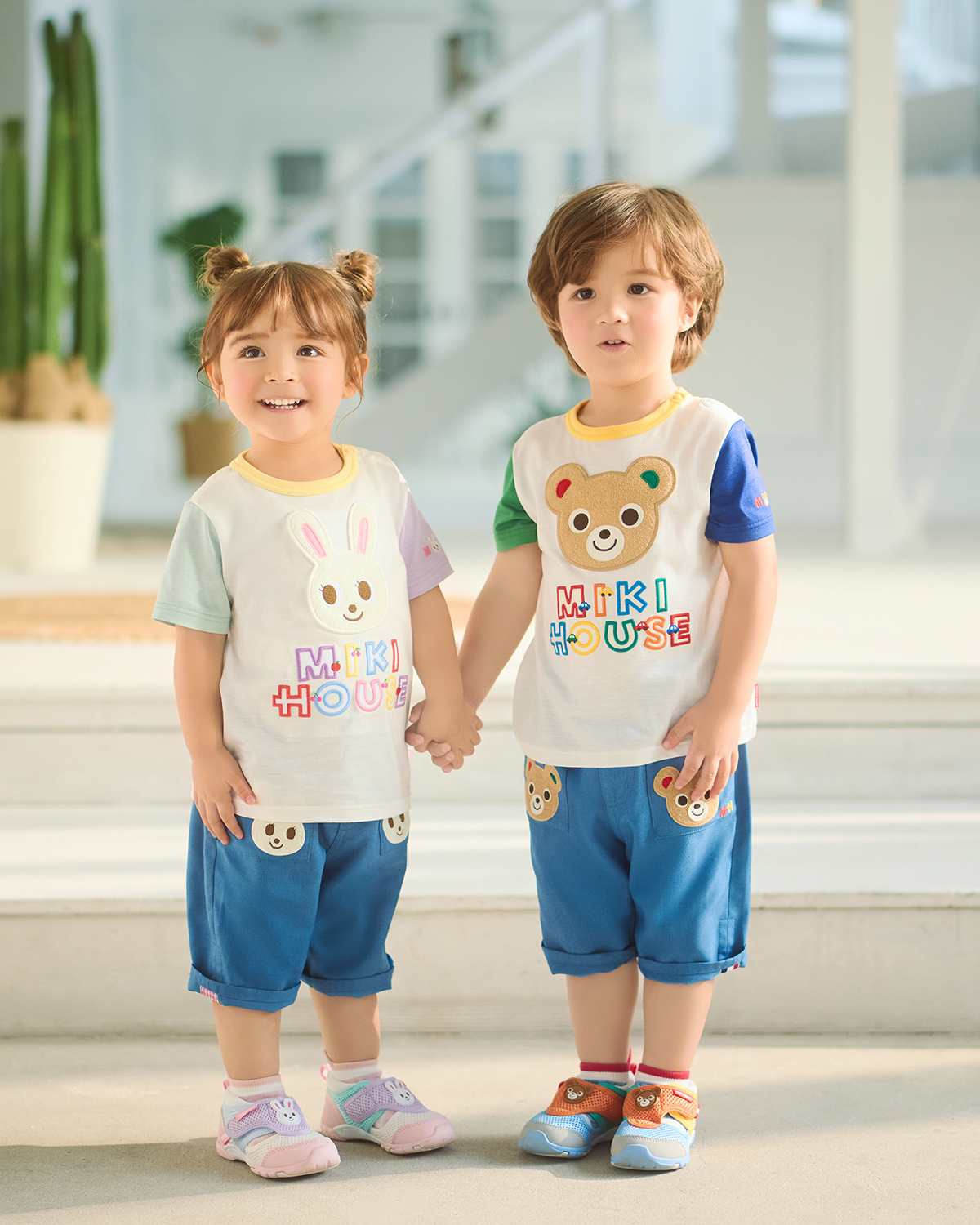 普奇熊涼感六分褲-藍色